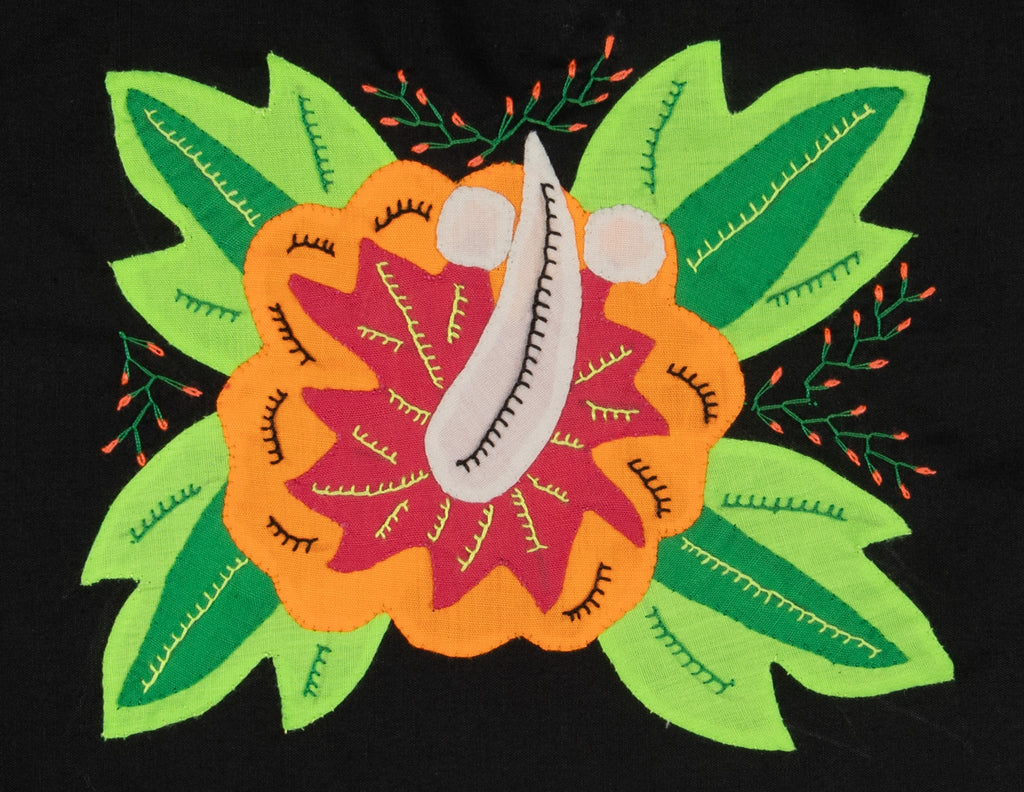 Multi-Color Floral Flower Orange And Green Molita