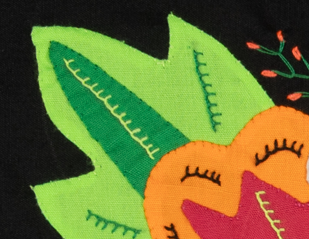 Multi-Color Floral Flower Orange And Green Molita