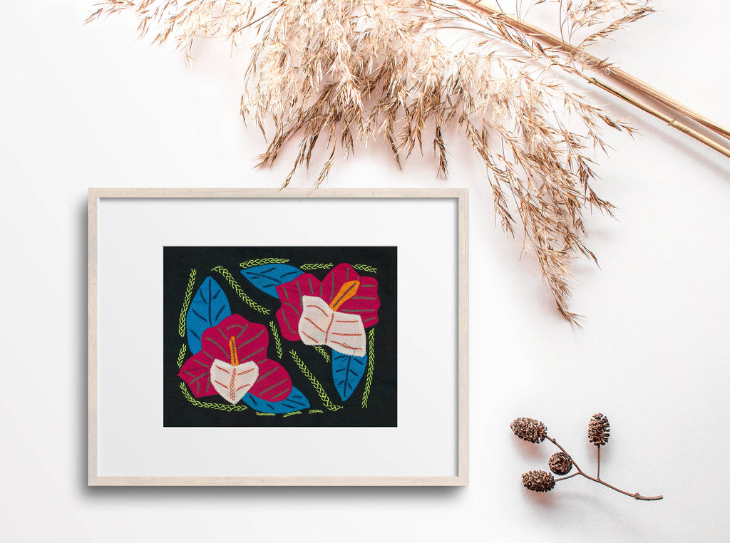 Multi-Color Floral Flower Blue And Red Molita