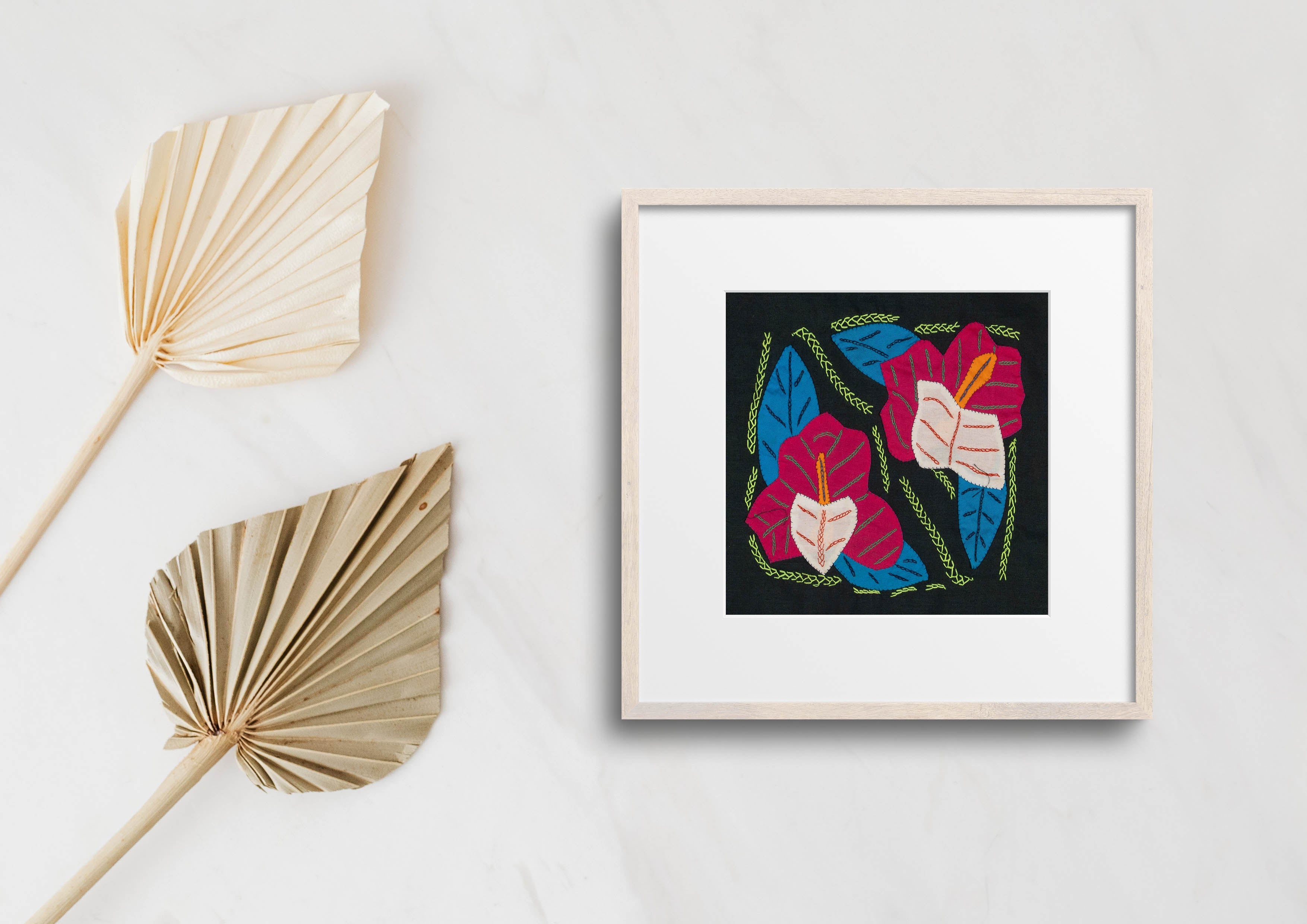 Multi-Color Floral Flower Blue And Red Molita