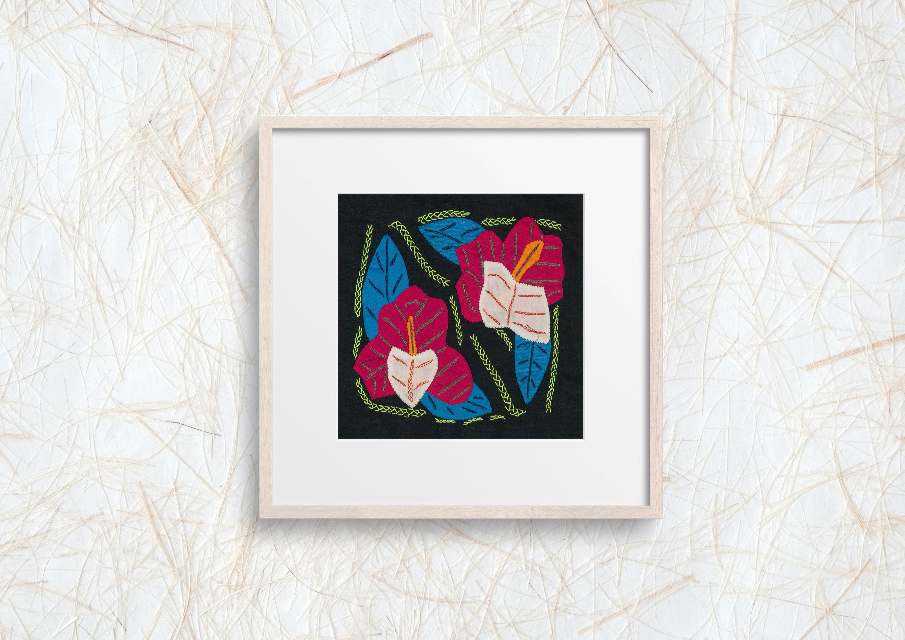 Multi-Color Floral Flower Blue And Red Molita
