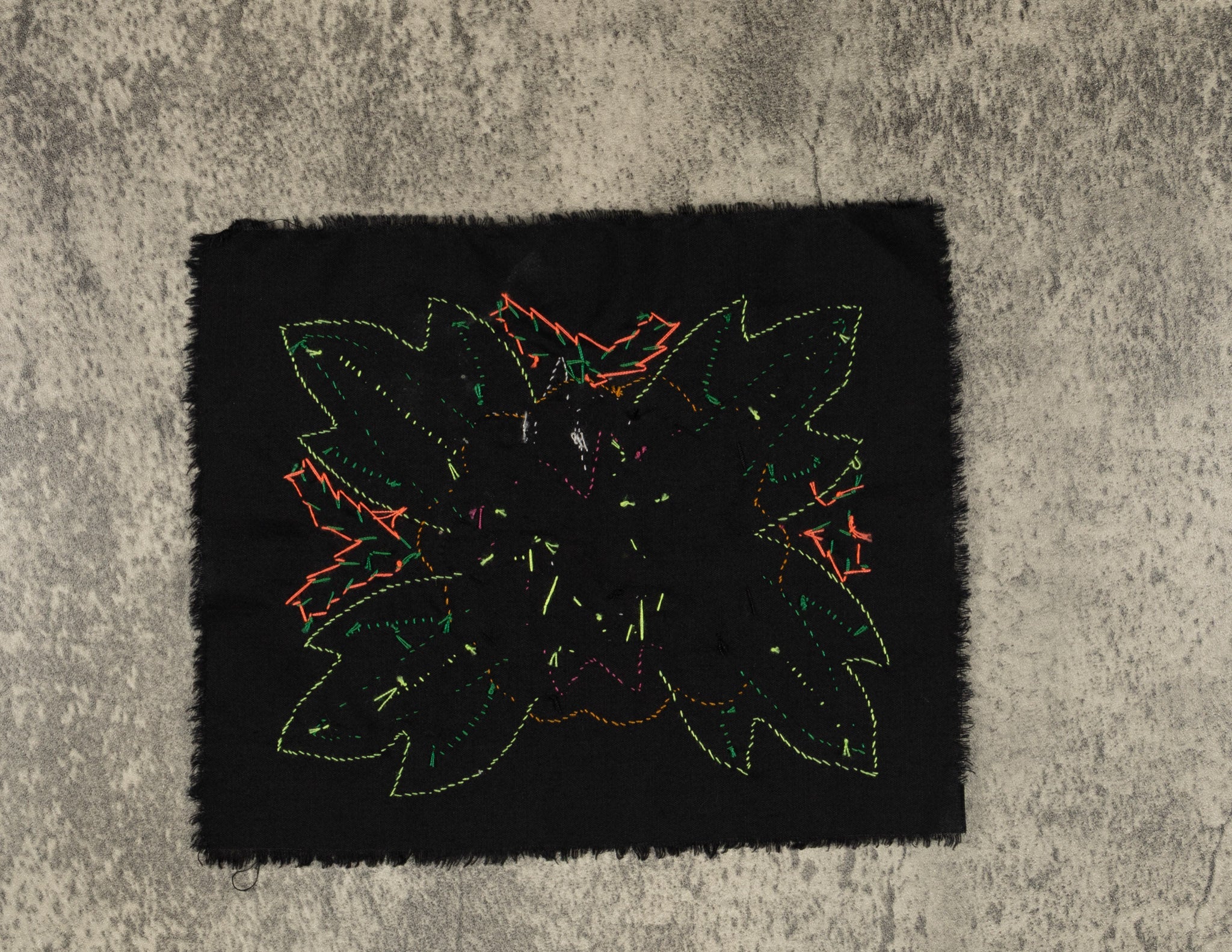 Multi-Color Floral Flower Orange And Green Molita