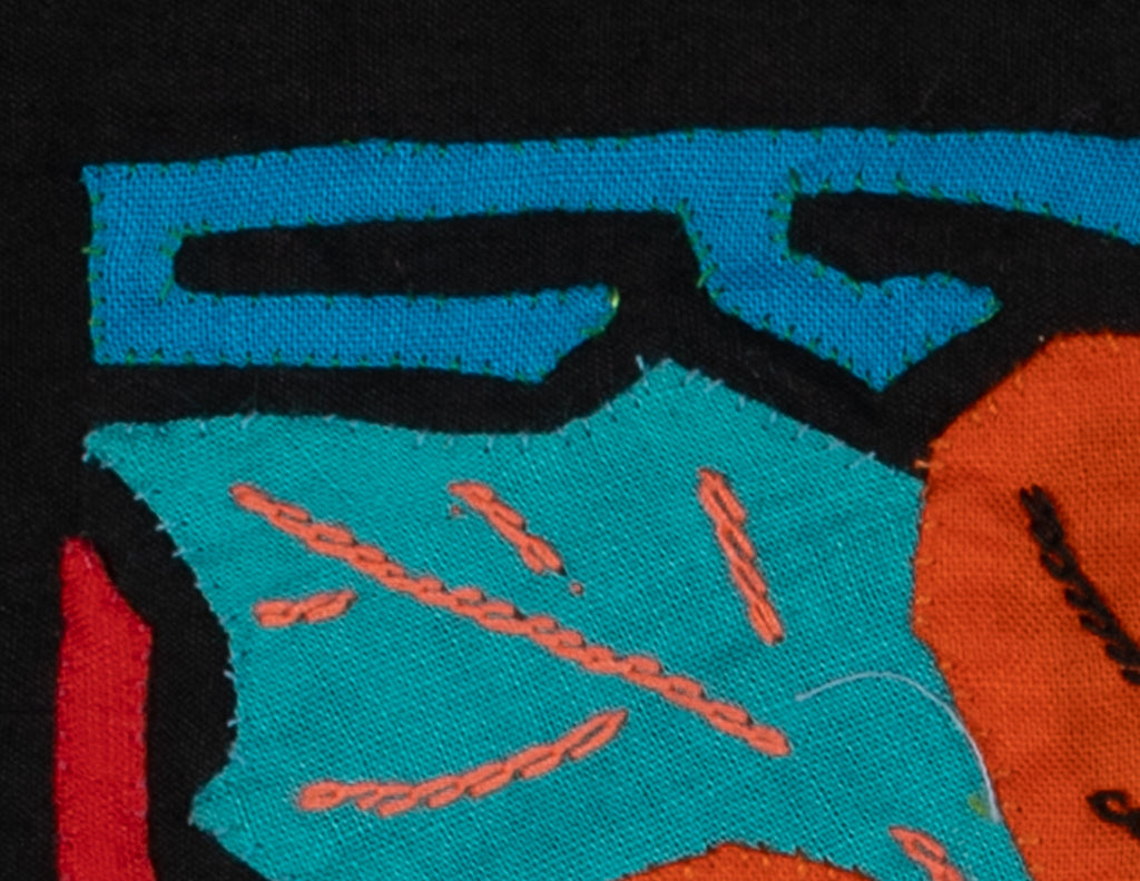Multi-Color Floral Flower Orange And Blue Molita