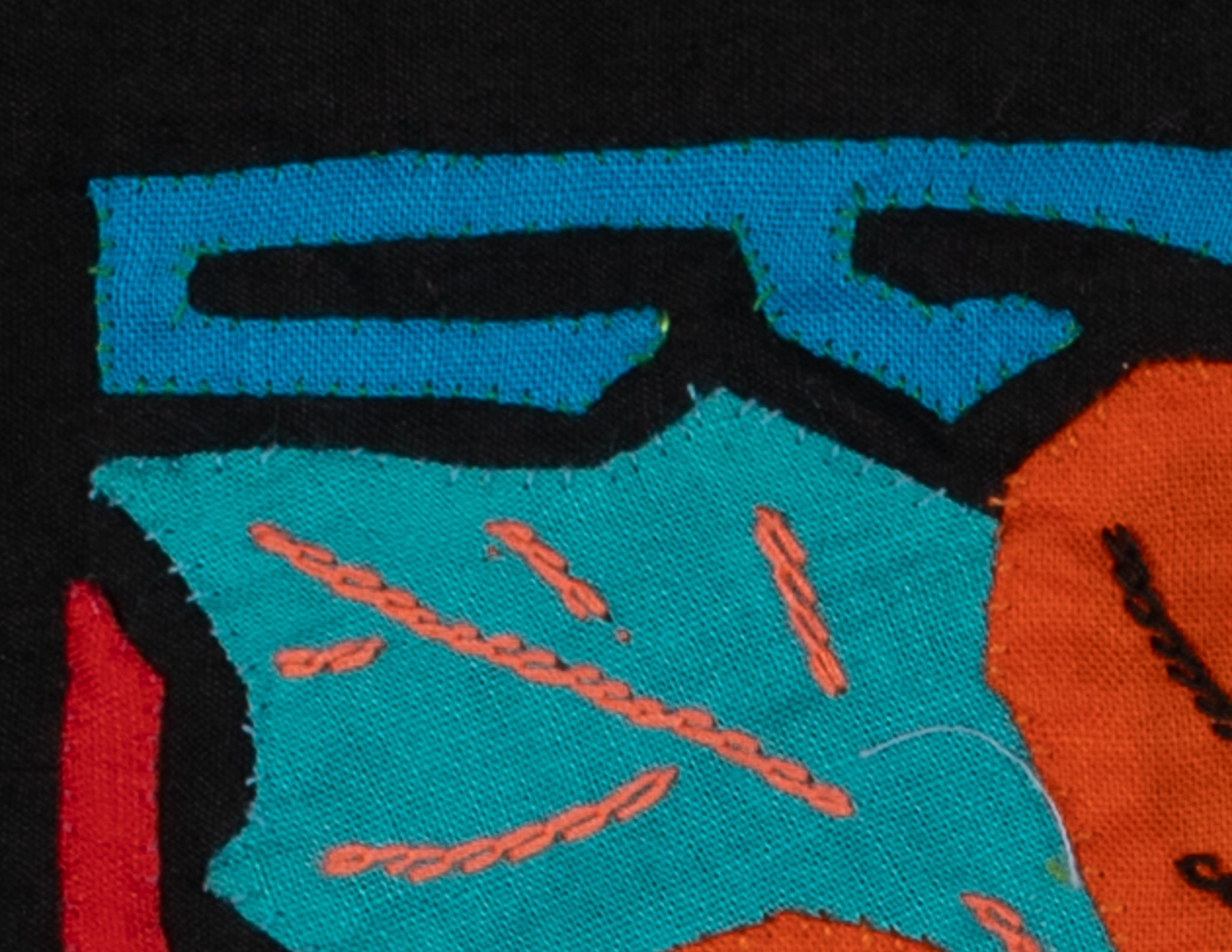 Multi-Color Floral Flower Orange And Blue Molita