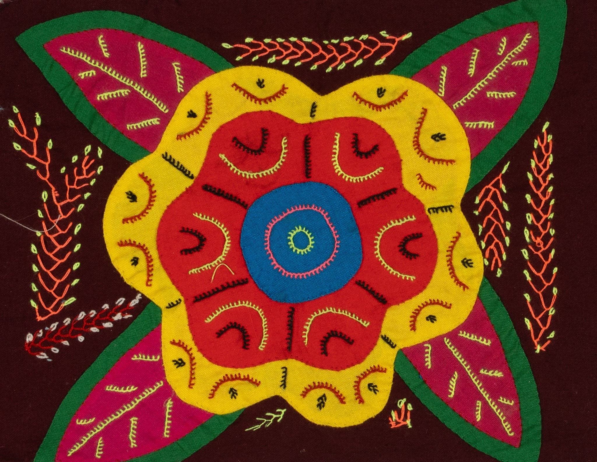 Multi-Color Floral Flower Red And Yellow Molita
