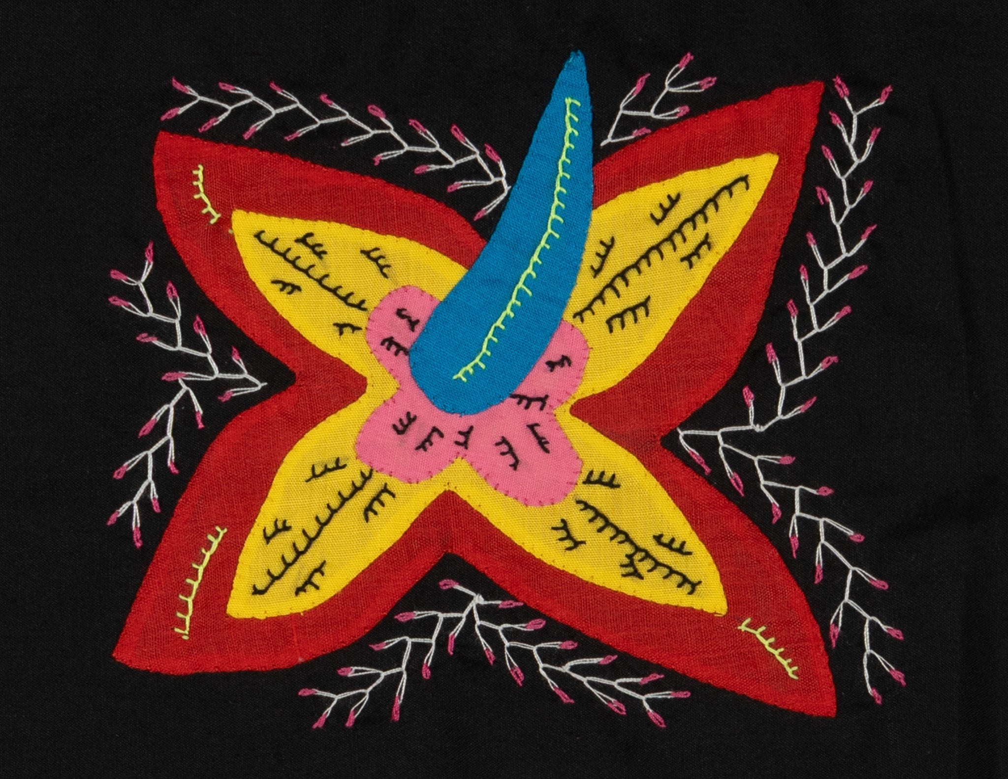 Multi-Color Floral Flower Red And Yellow Molita