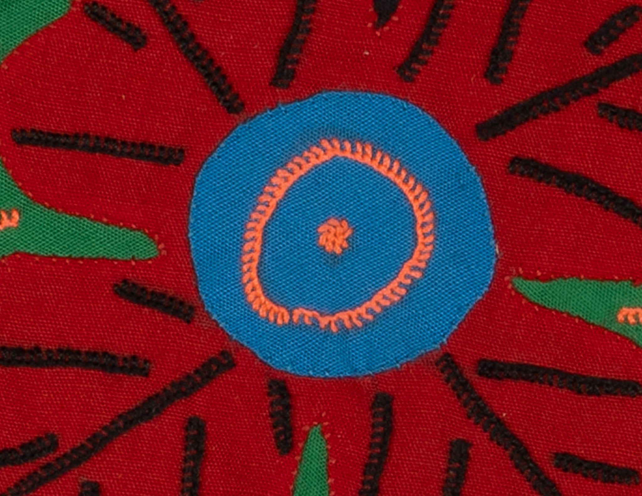Multi-Color Floral Flower Green And Red Molita