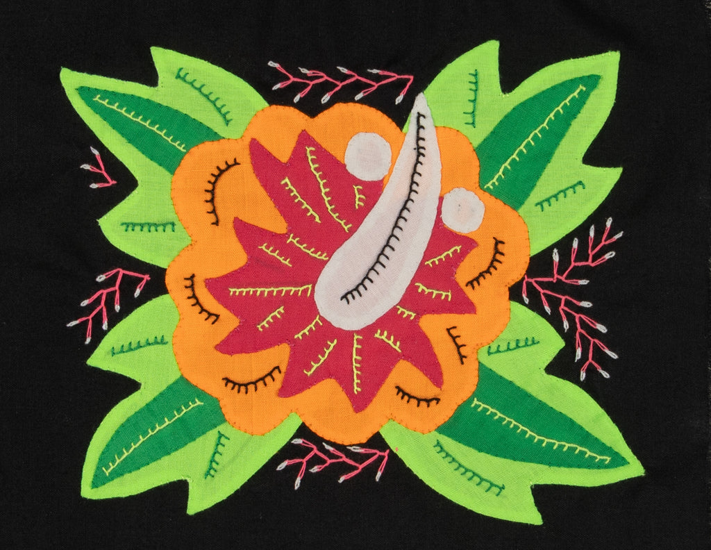 Multi-Color Floral Flower Orange And Green Molita