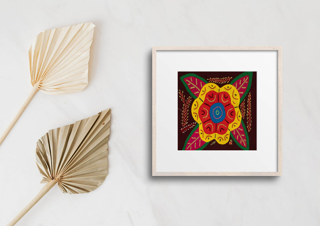 Multi-Color Floral Flower Red And Yellow Molita