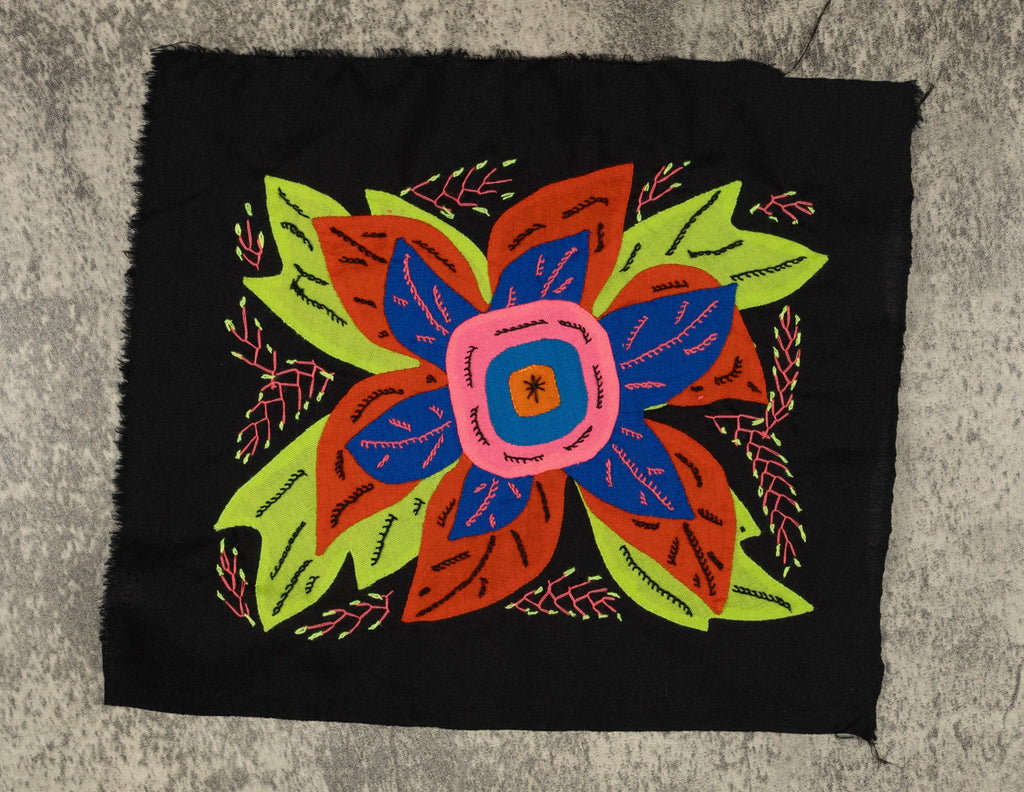 Multi-Color Floral Flower Orange And Blue Molita