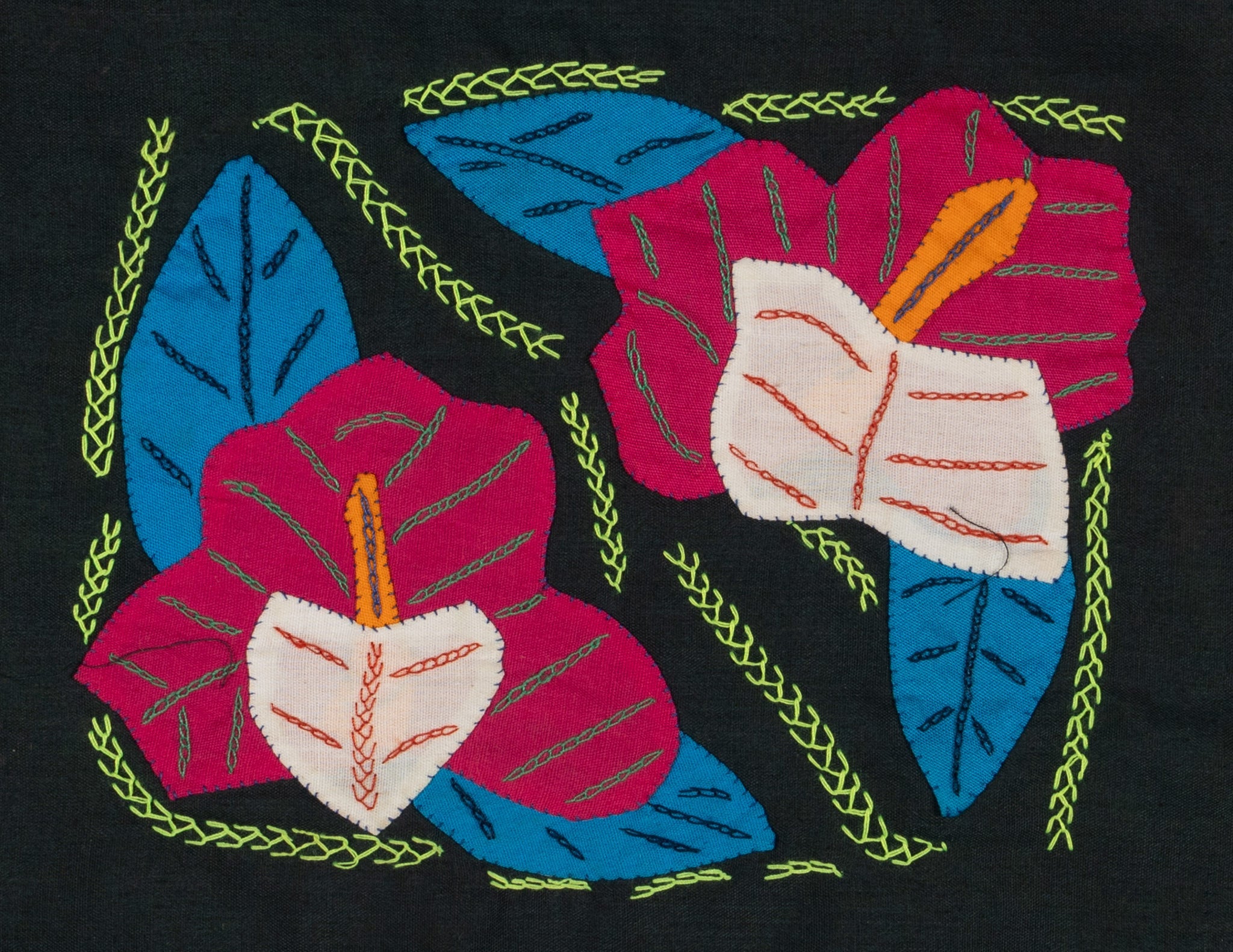 Multi-Color Floral Flower Blue And Red Molita