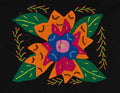 Multi-Color Floral Flower Orange And Blue Molita