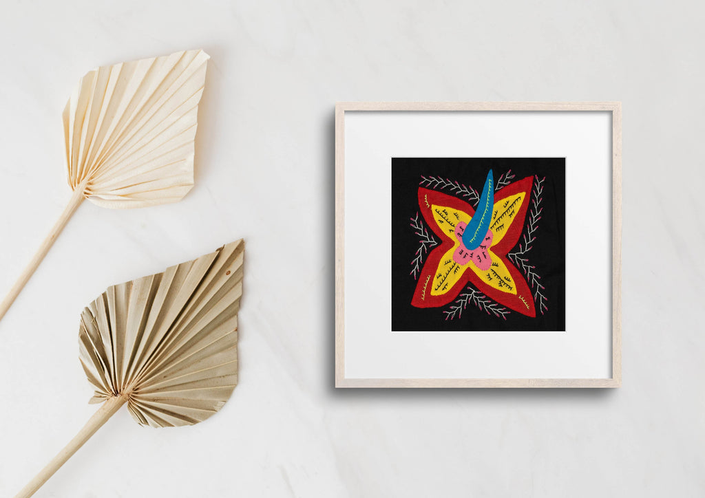 Multi-Color Floral Flower Red And Yellow Molita