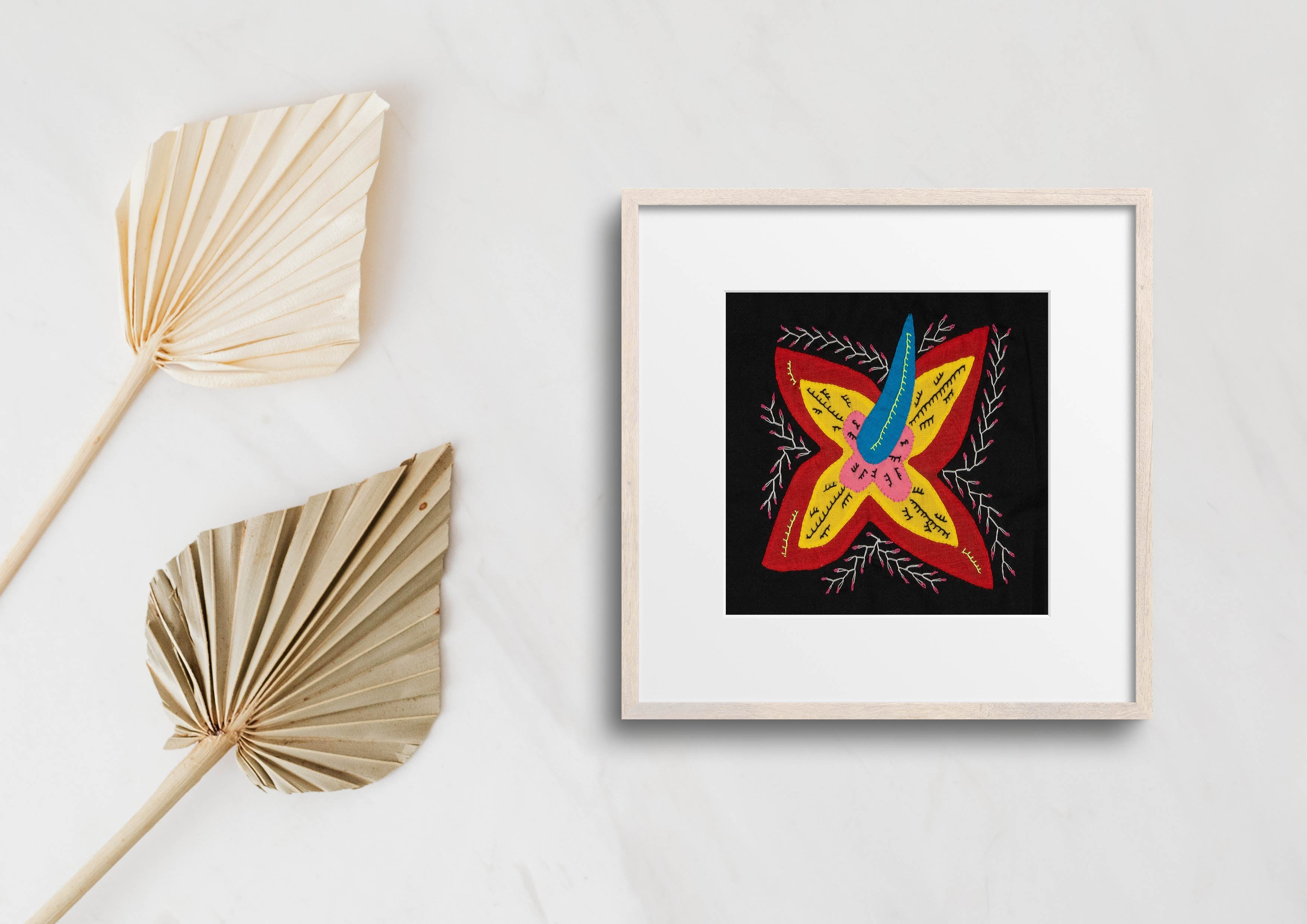 Multi-Color Floral Flower Red And Yellow Molita
