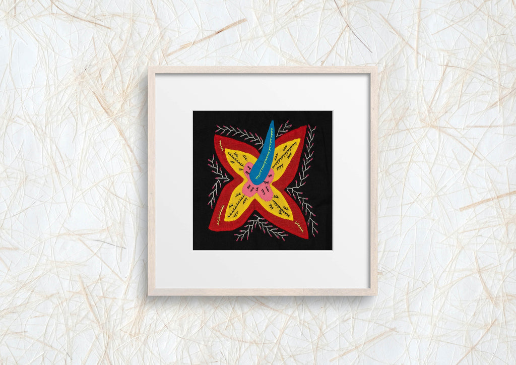 Multi-Color Floral Flower Red And Yellow Molita