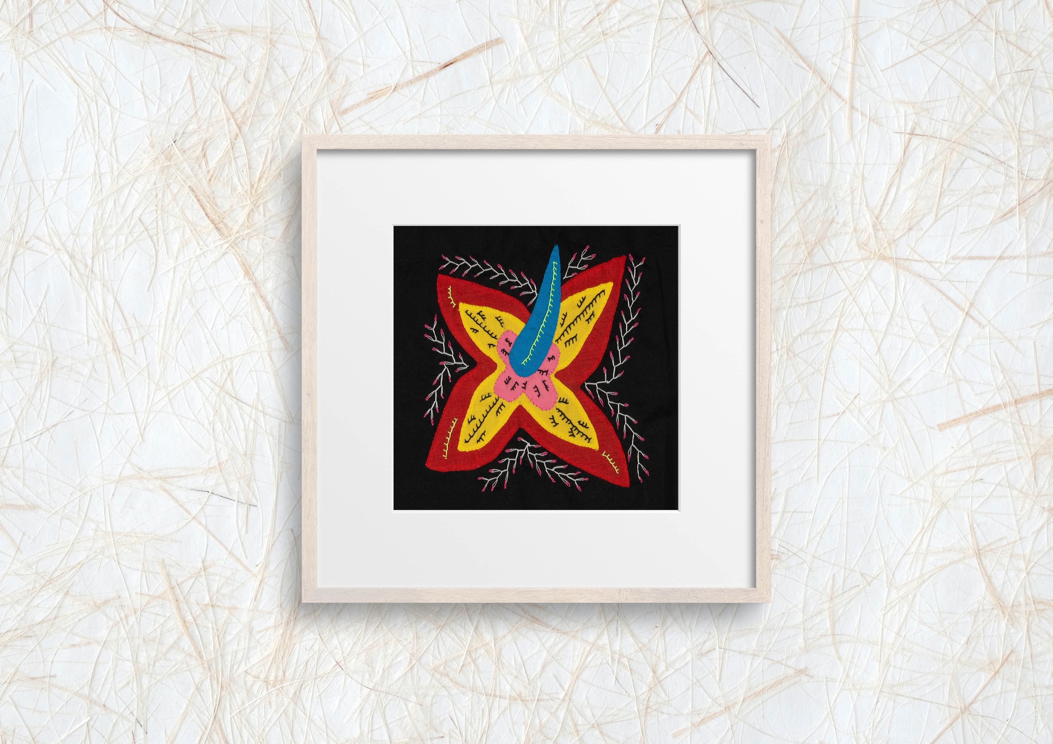 Multi-Color Floral Flower Red And Yellow Molita