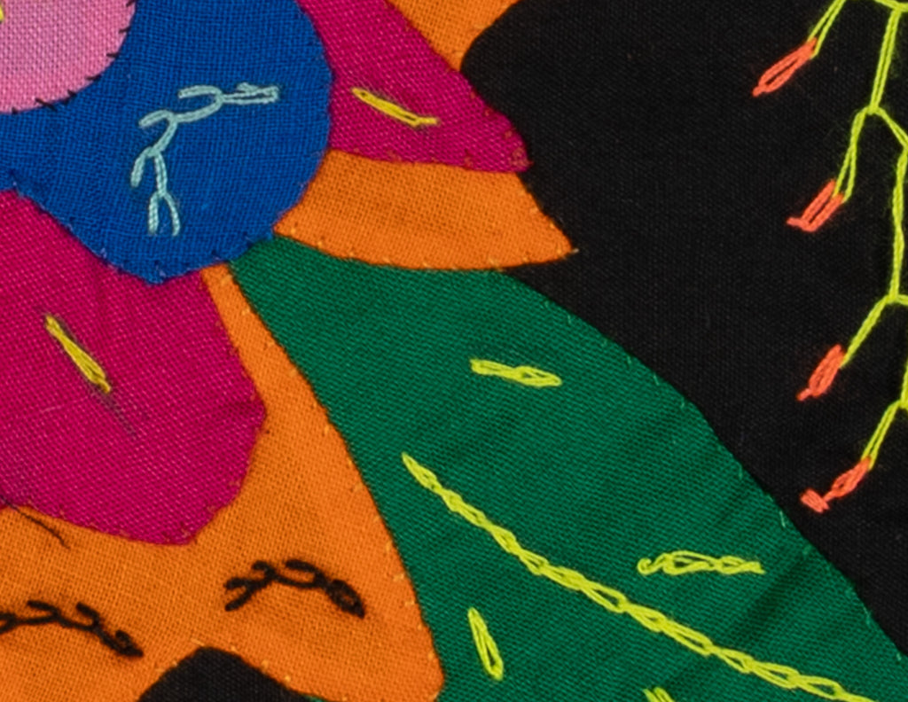 Multi-Color Floral Flower Orange And Blue Molita