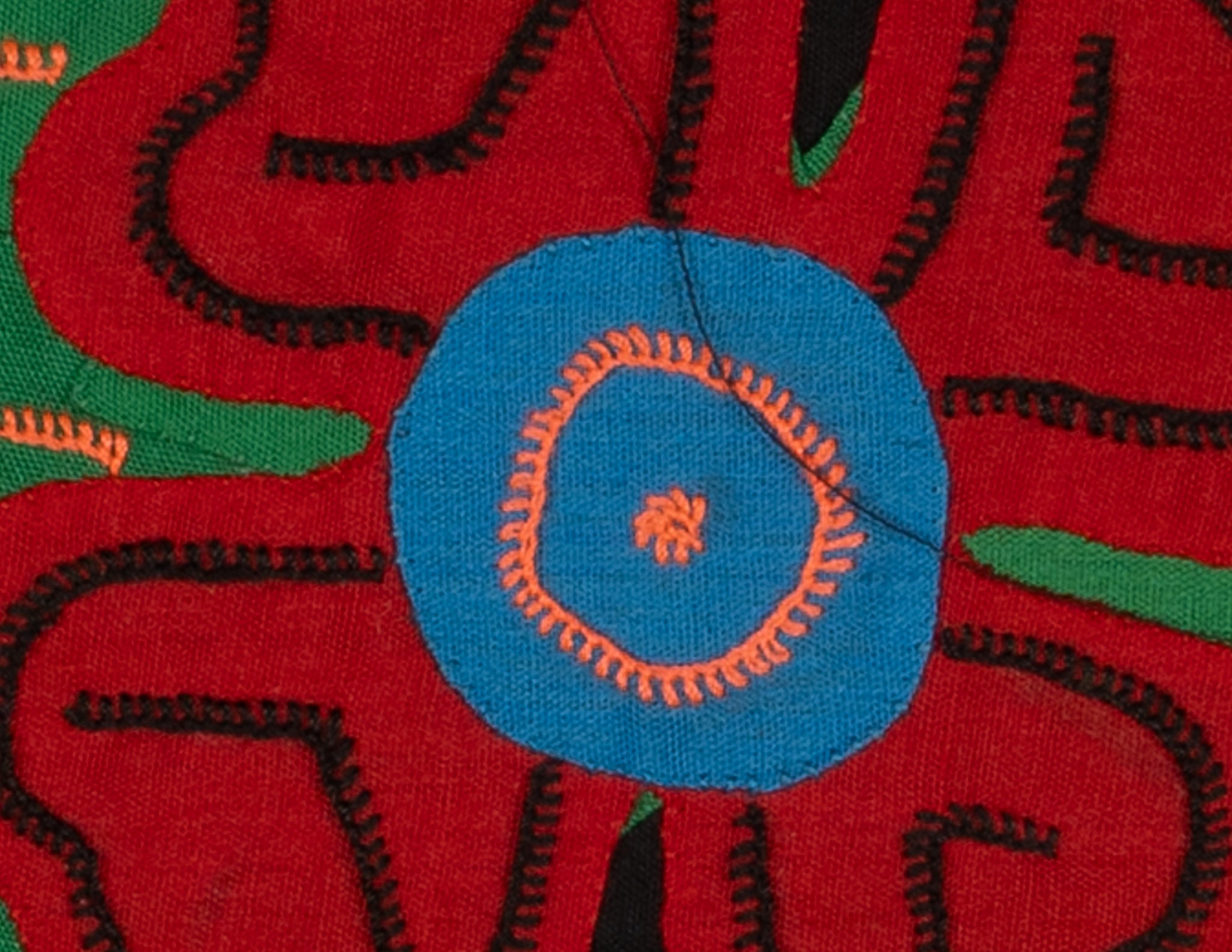 Multi-Color Floral Flower Red And Green Molita