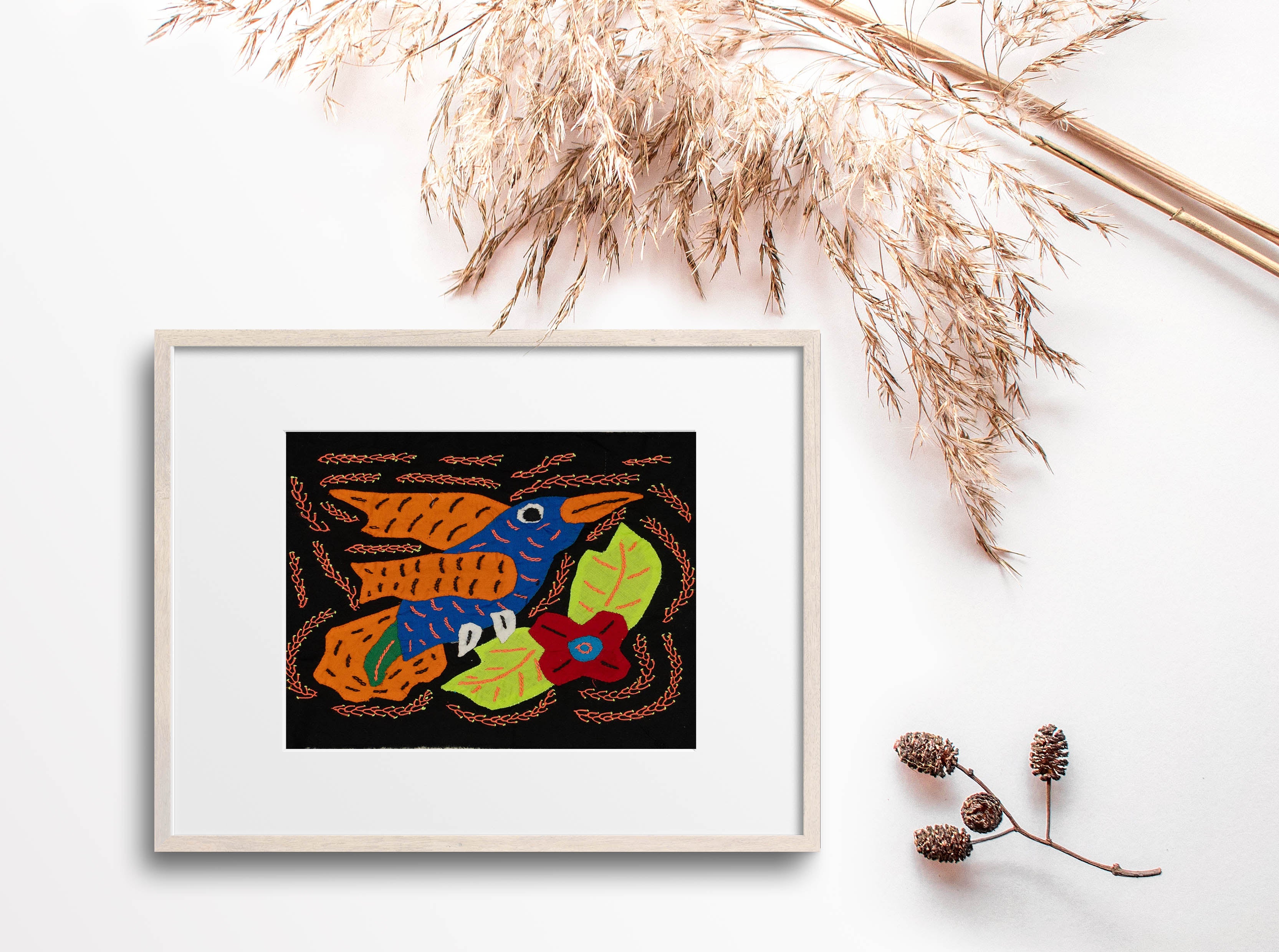 Multi-Color Bird Blue And Orange Molita