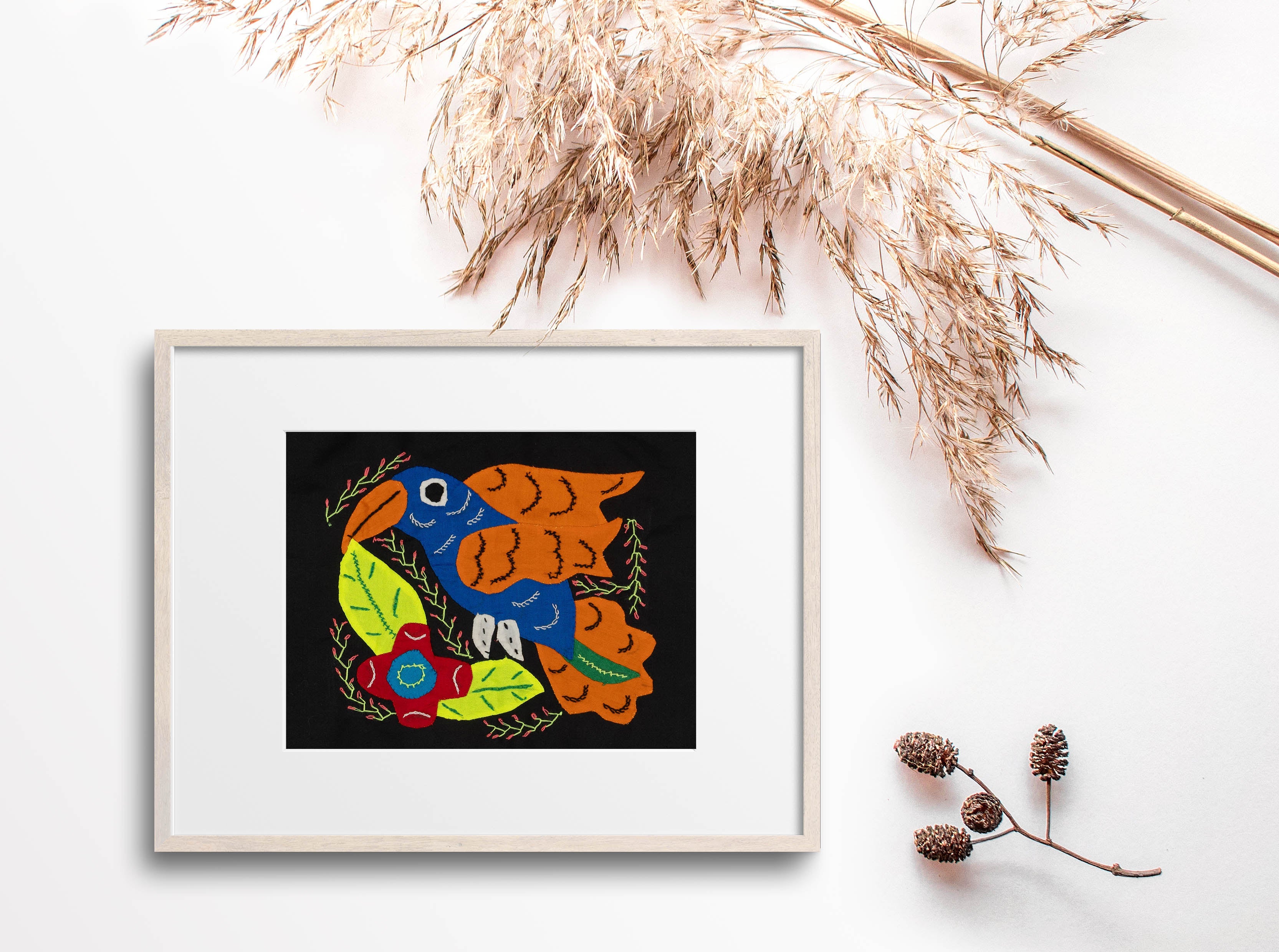 Multi-Color Parrot Bird Orange And Blue Molita