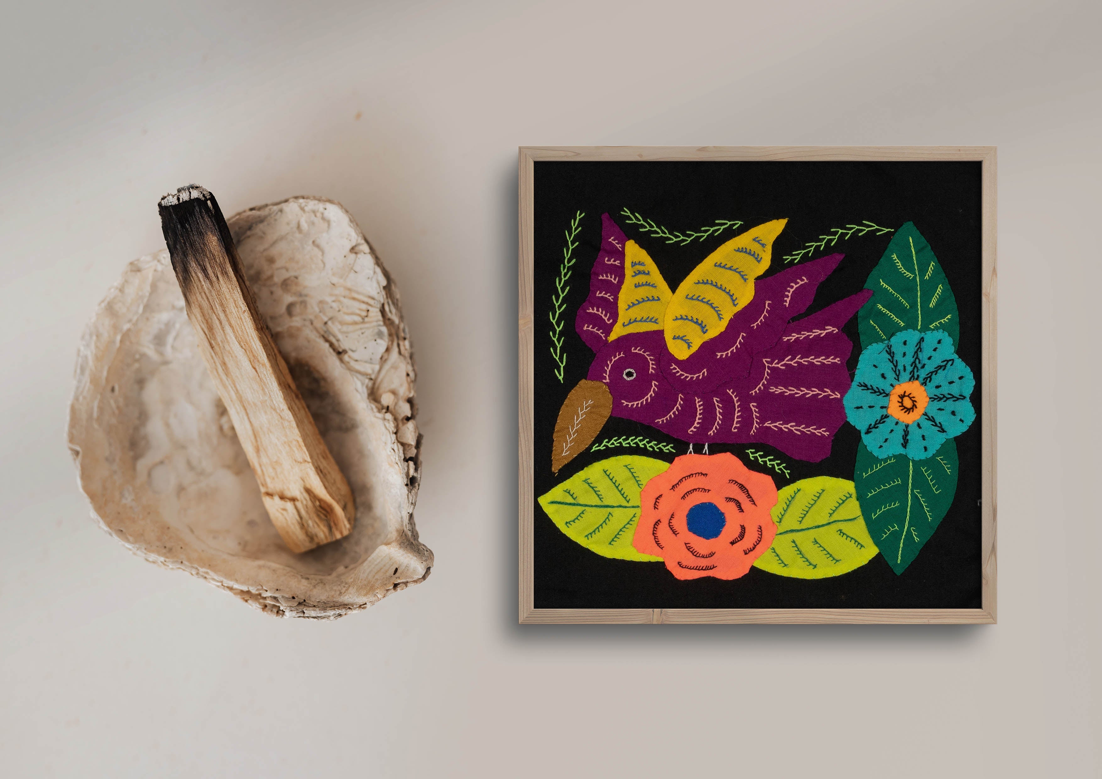 Multi-Color Hummingbird Maroon And Yellow Molita