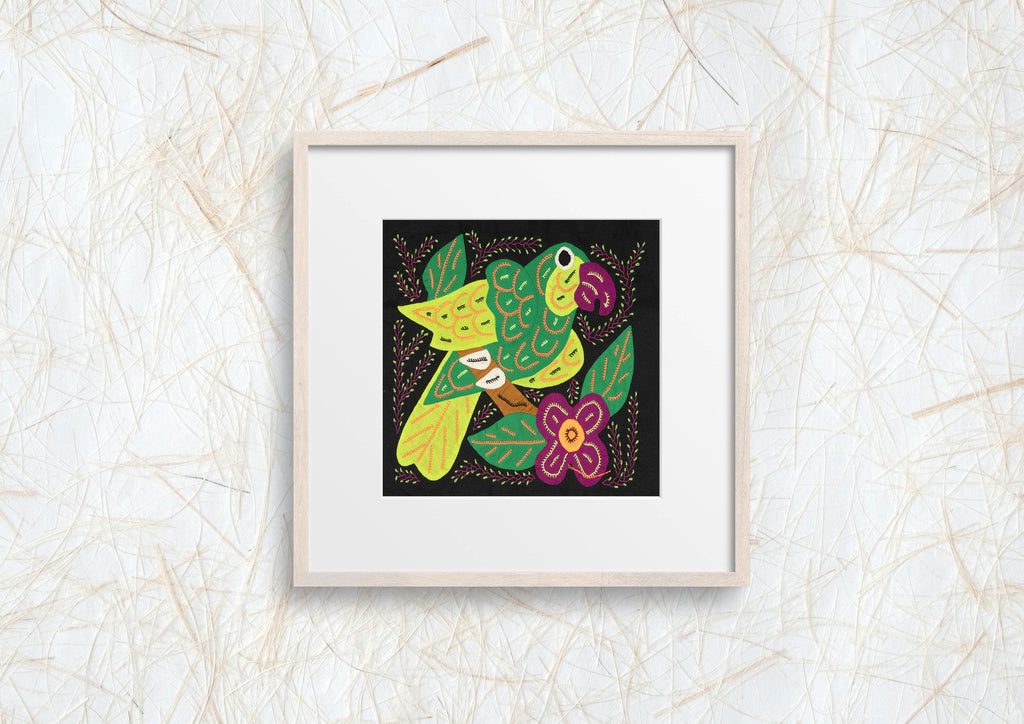 Multi-Color Parrot Bird Green And Purple Molita