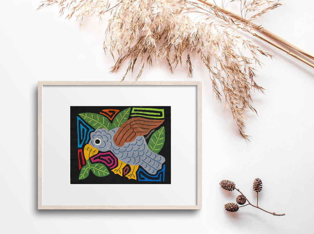 Multicolor Bird Gray And Green Molita