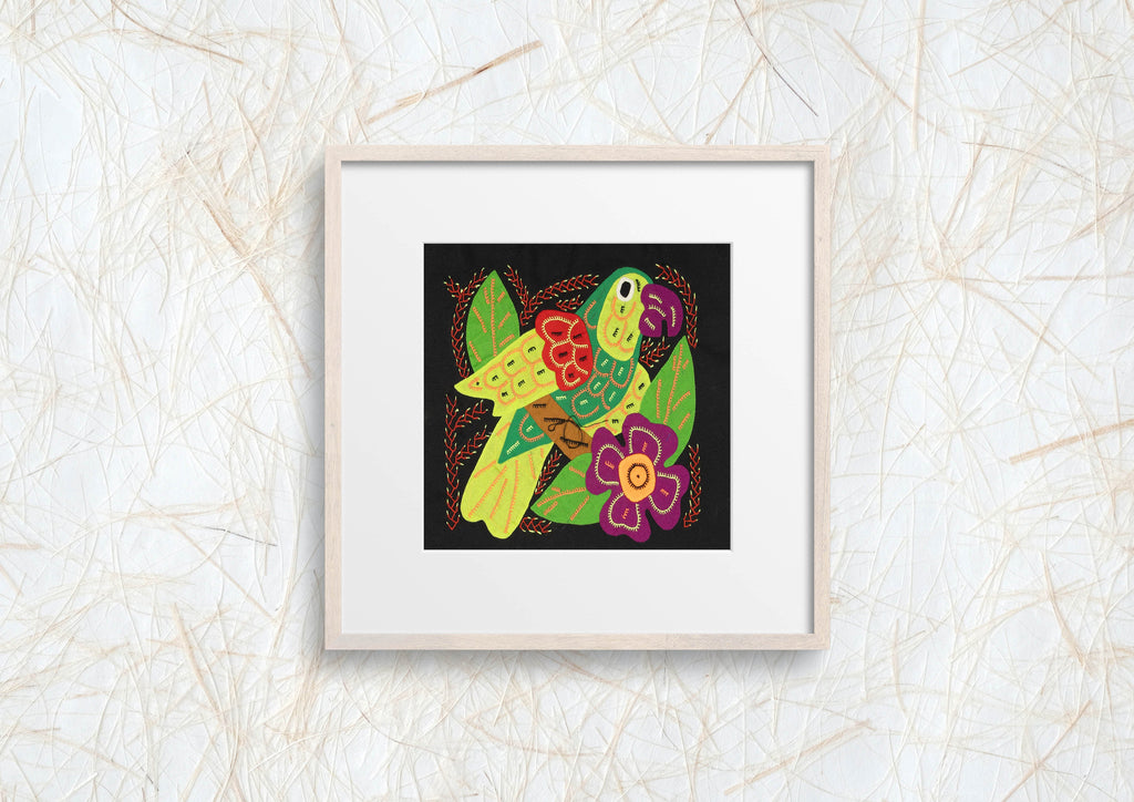 Multi-Color Parrot Bird Green And Purple Molita