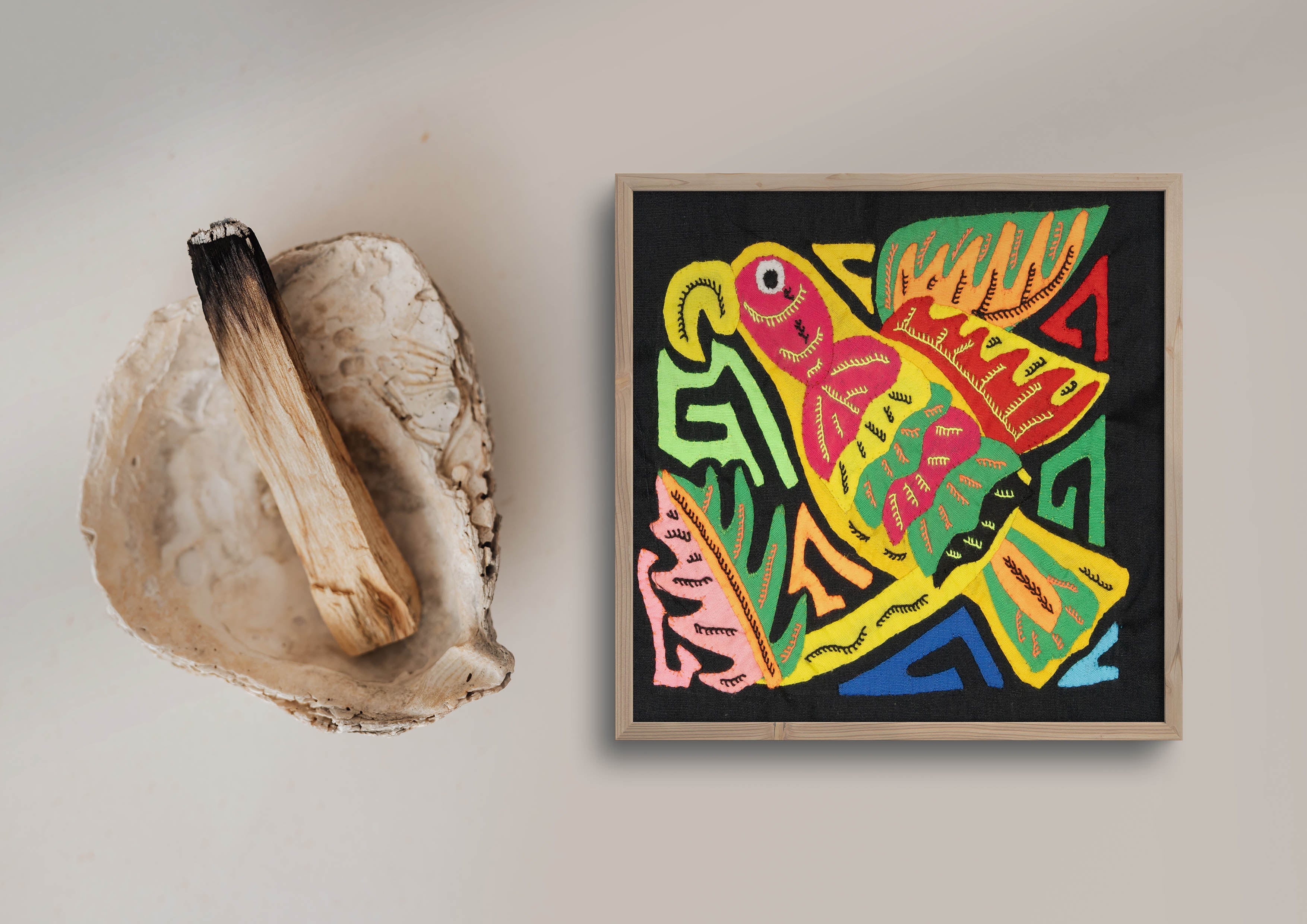 Multicolor Green Orange And Red Bird Molita