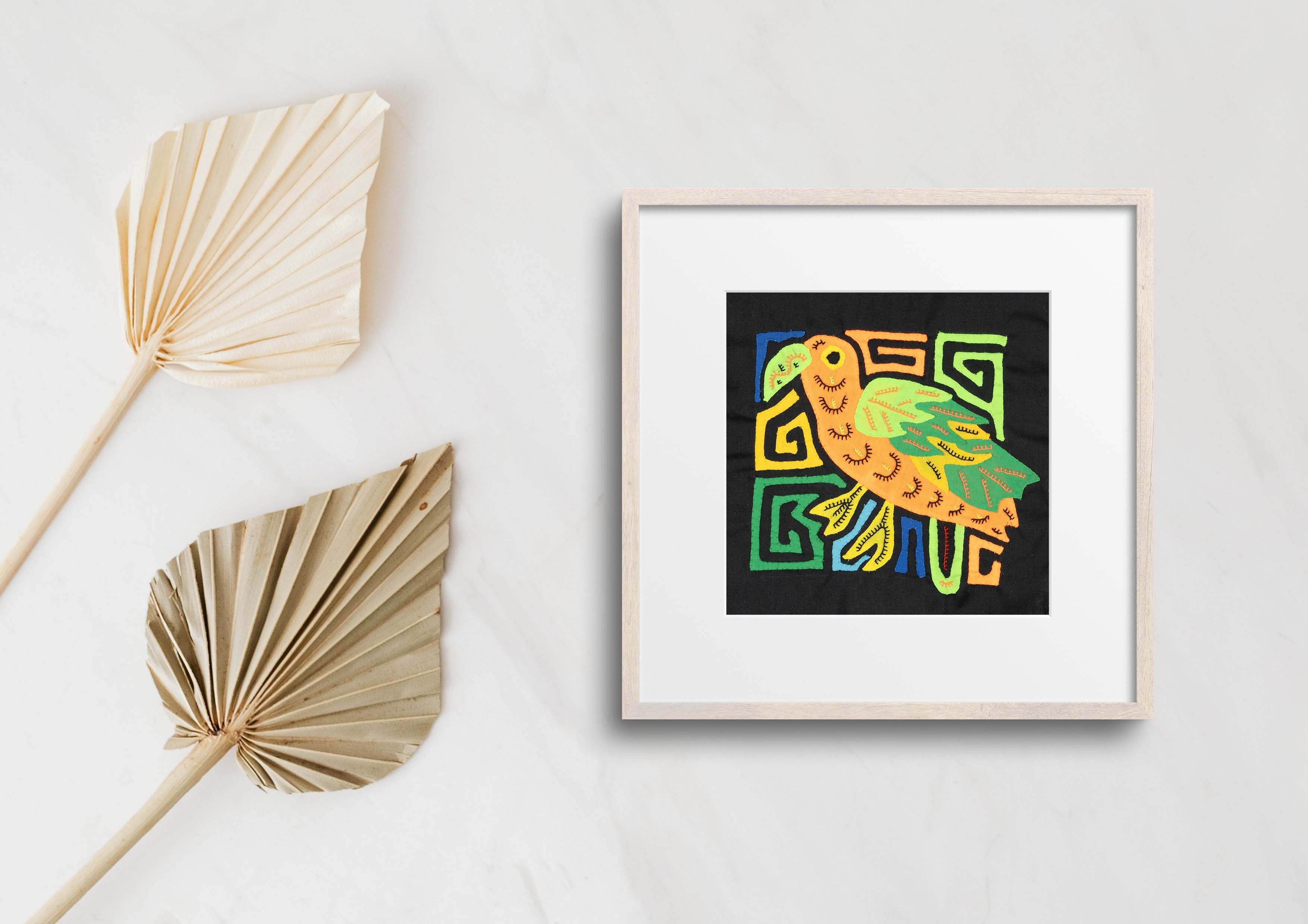 Multicolor Green And Orange Bird Molita