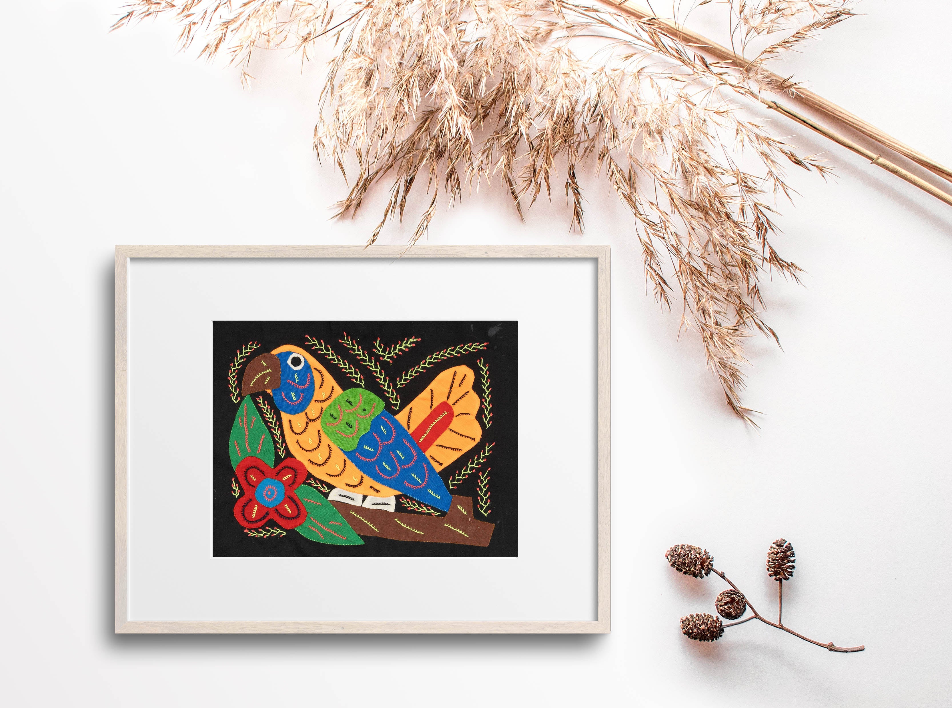 Multicolor Bird Orange And Blue Molita