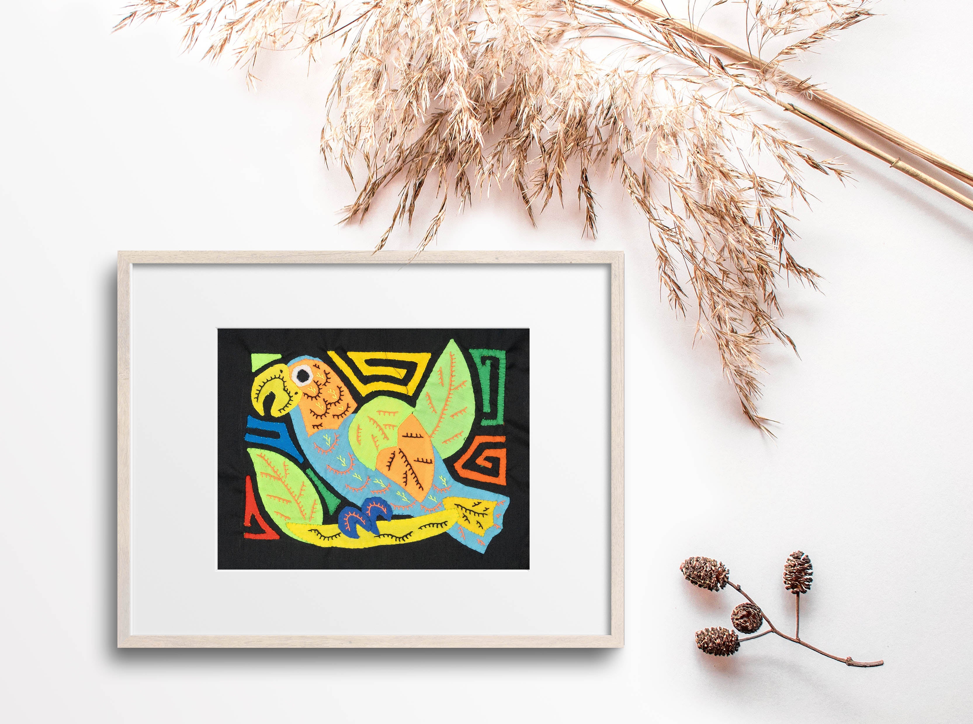 Multicolor Blue And Orange Bird Molita