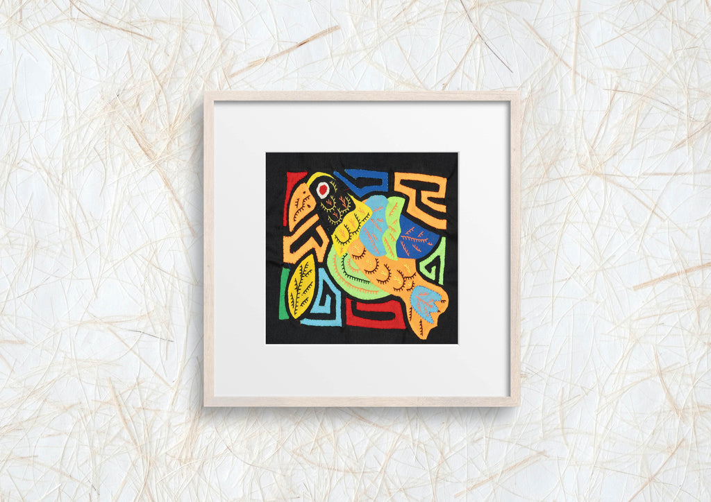 Multicolor Black Blue And Orange Bird Molita