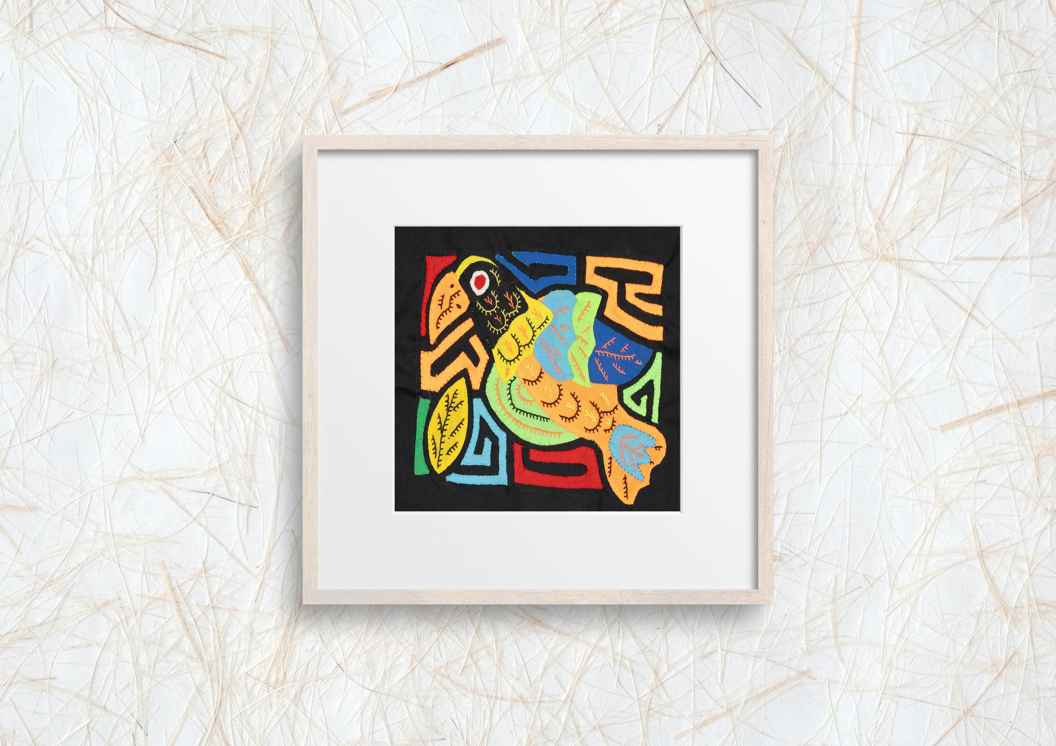 Multicolor Black Blue And Orange Bird Molita