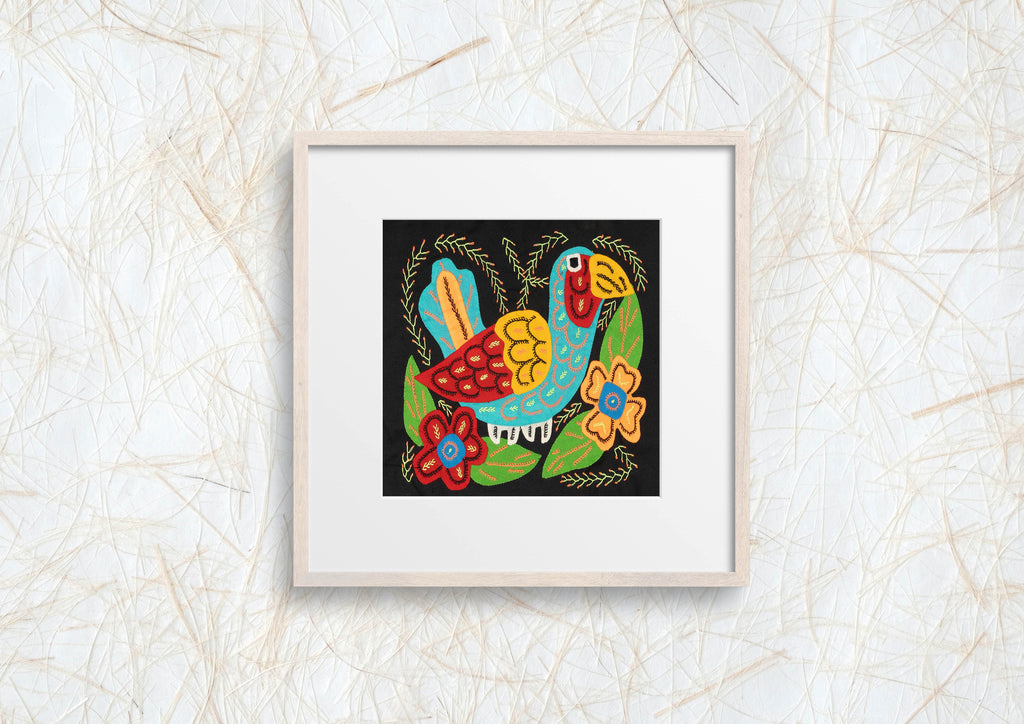 Multi-Color Bird Red And Blue Molita