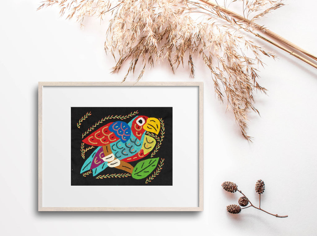 Multicolor Red And Blue Bird Molita