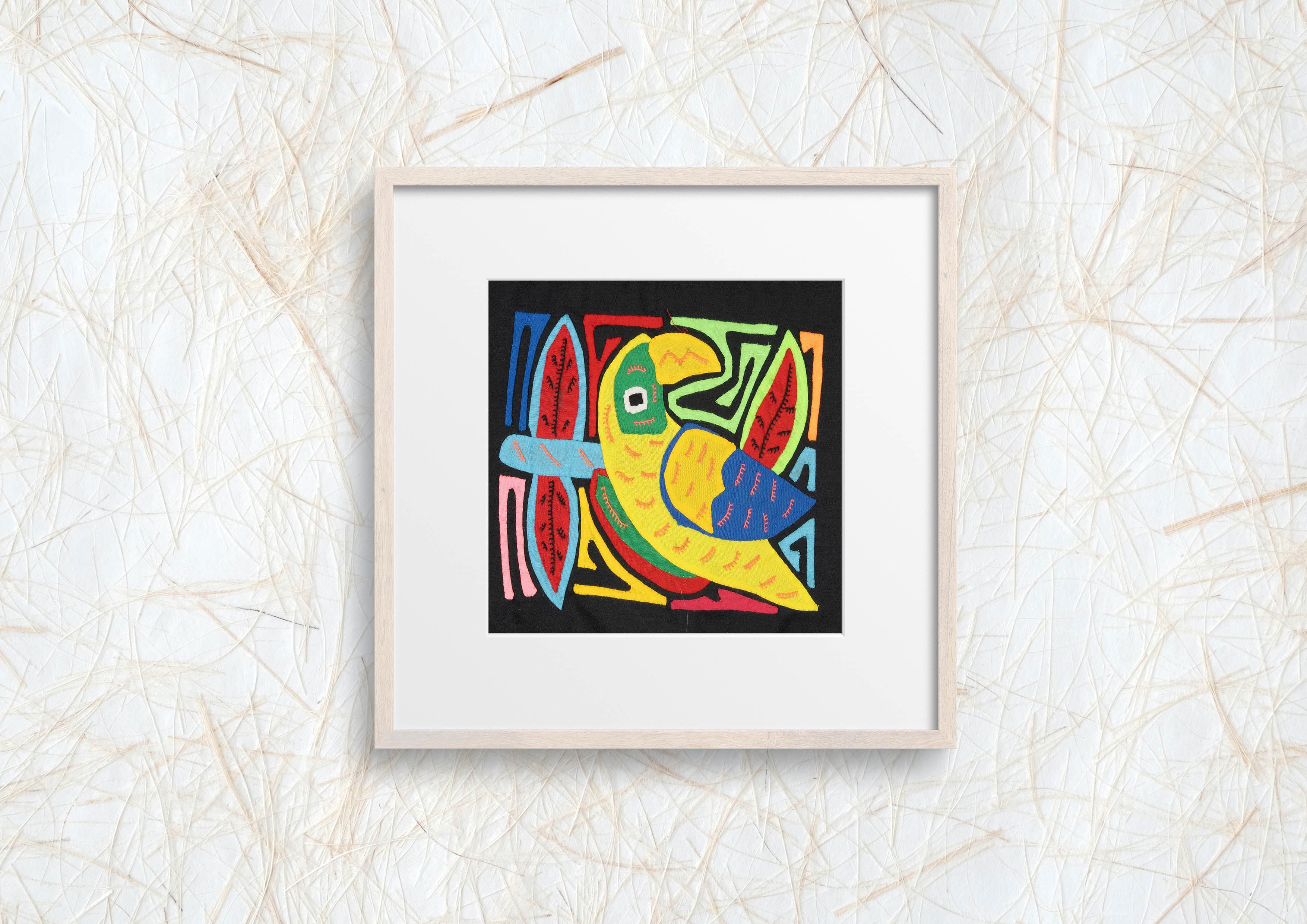 Multicolor Chartruce Red And Blue Bird Molita