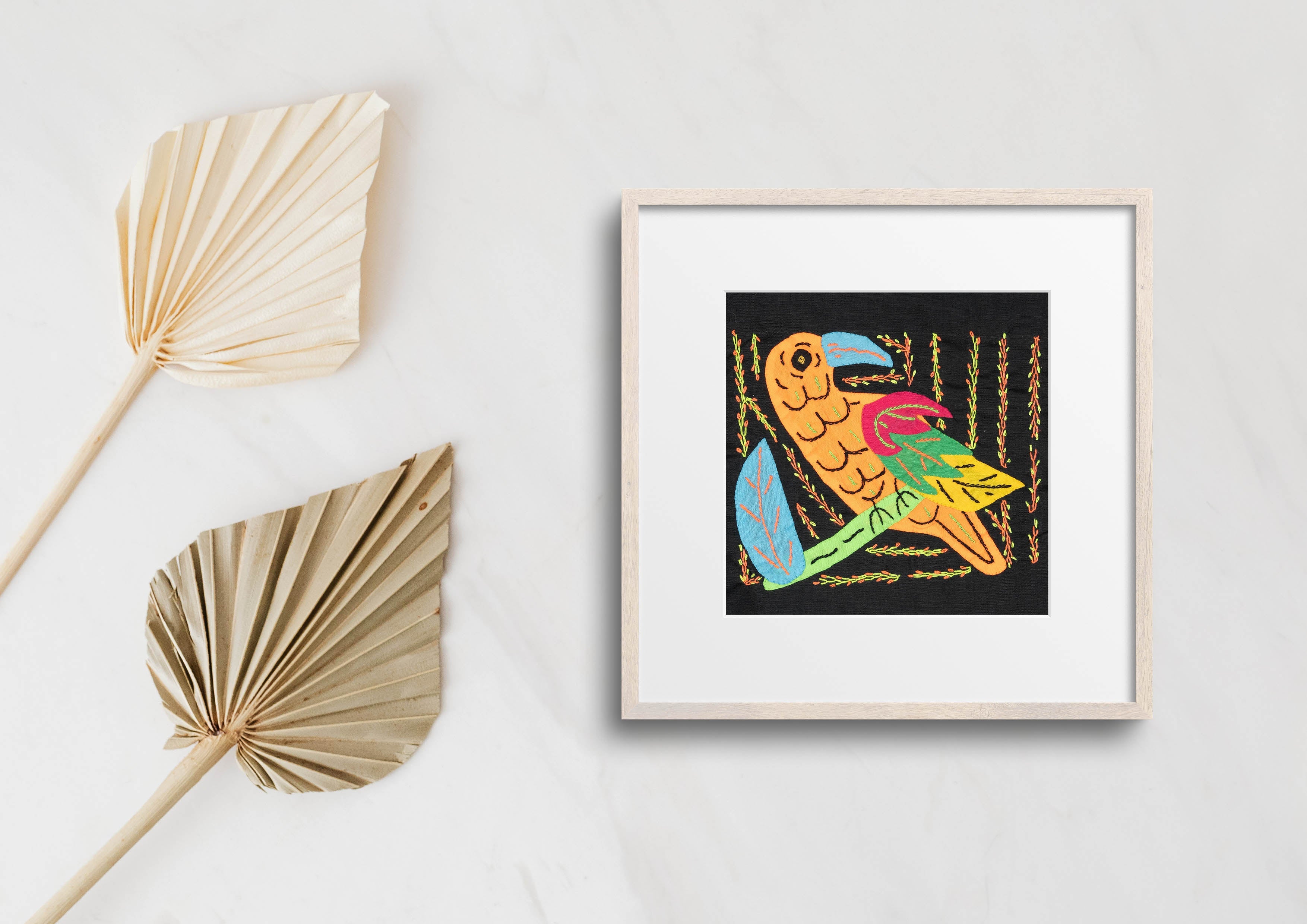 Multicolor Orange Red And Blue Bird Molita