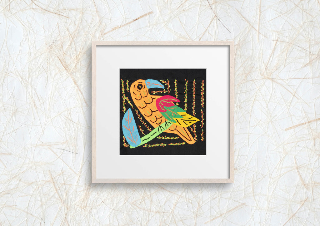 Multicolor Orange Red And Blue Bird Molita