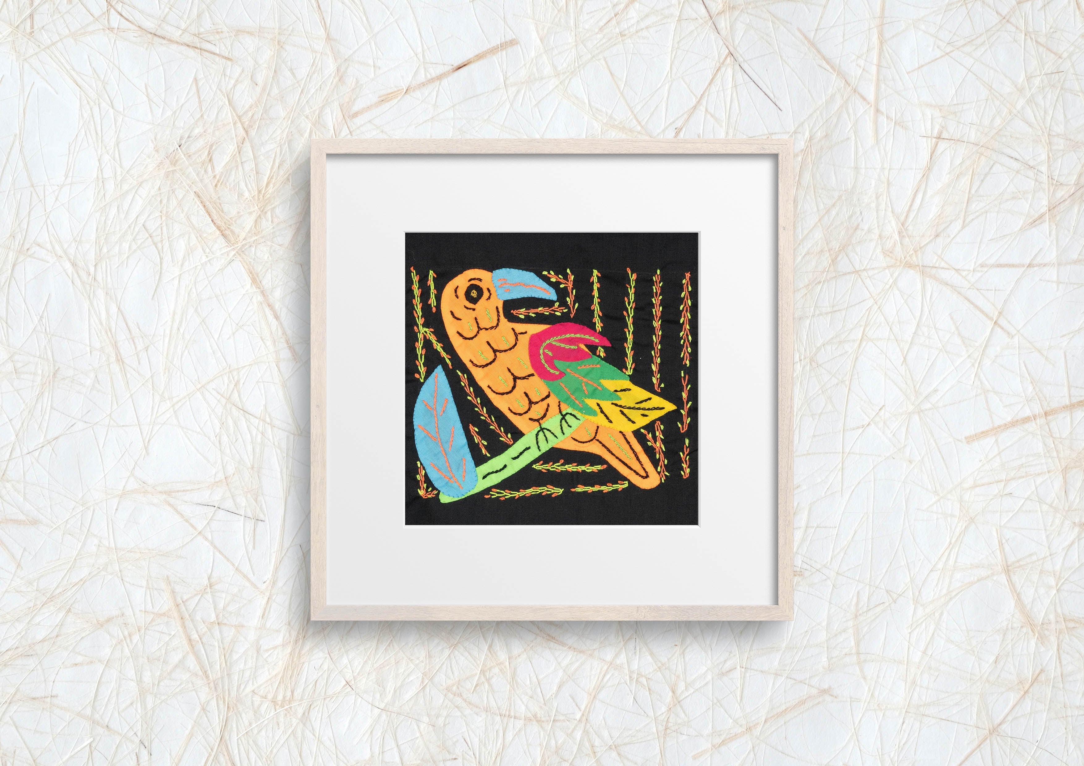 Multicolor Orange Red And Blue Bird Molita