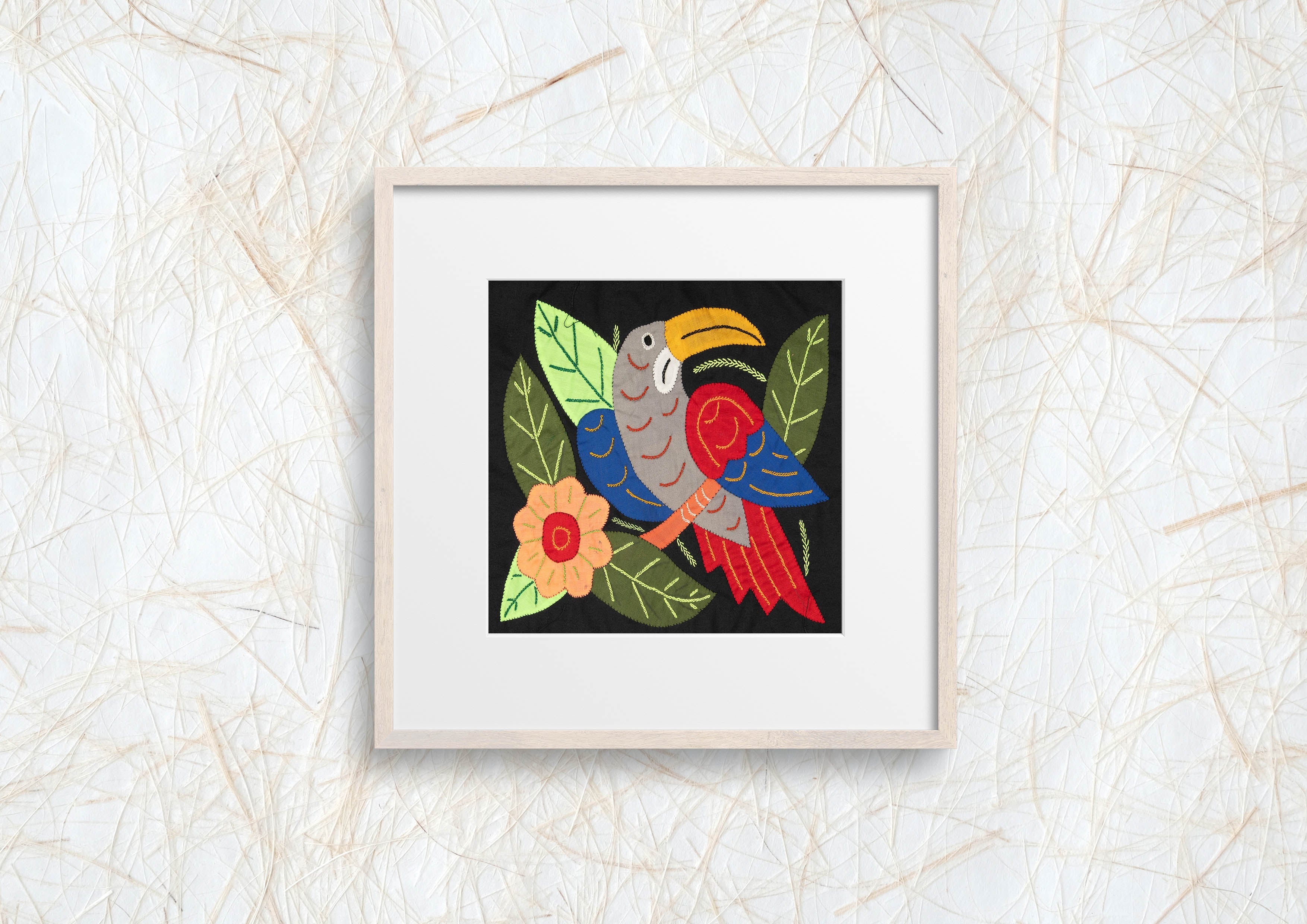 Multi-Color Bird Red And Gray Molita