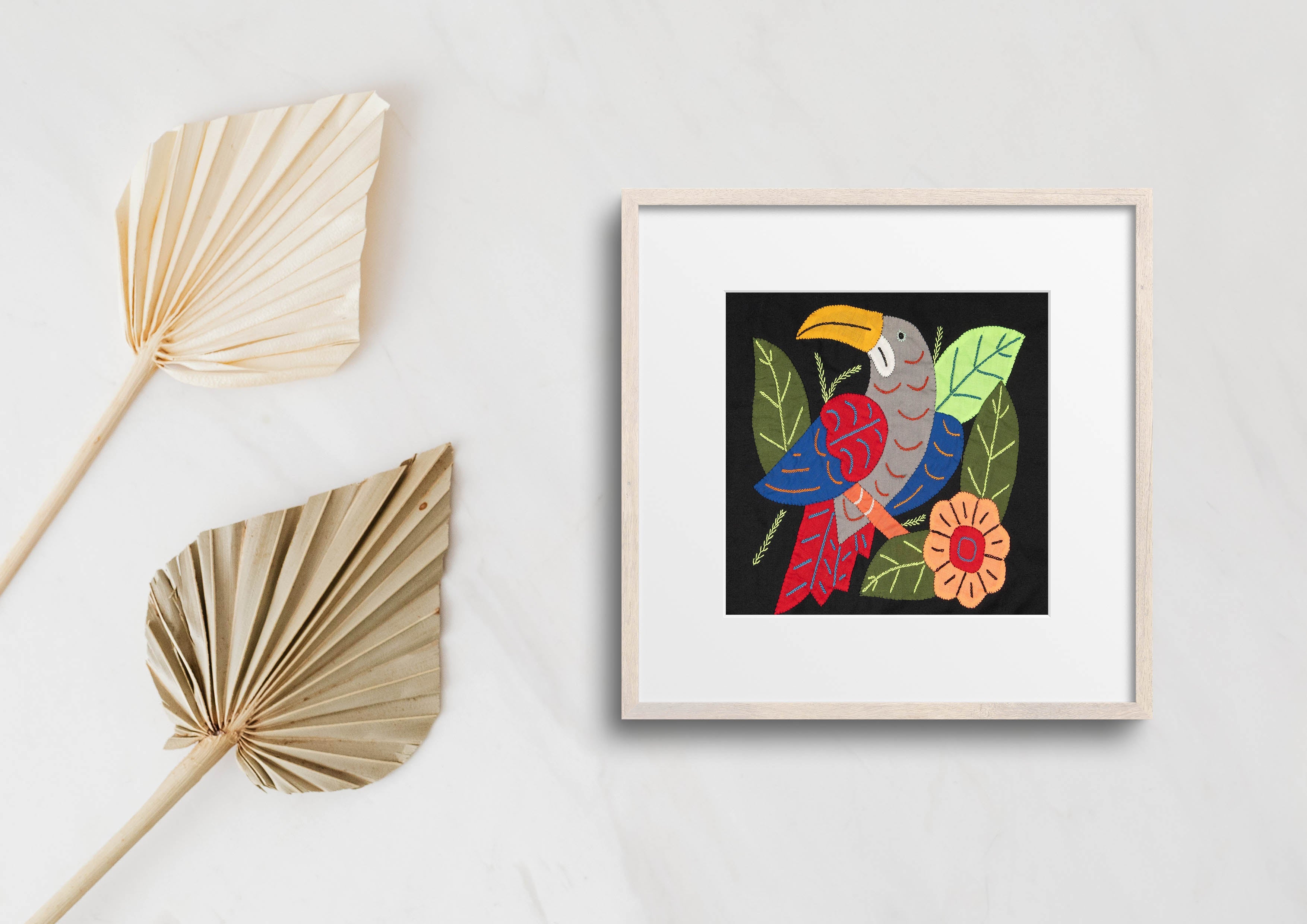 Multi-Color Toucan Bird Red And Gray Molita
