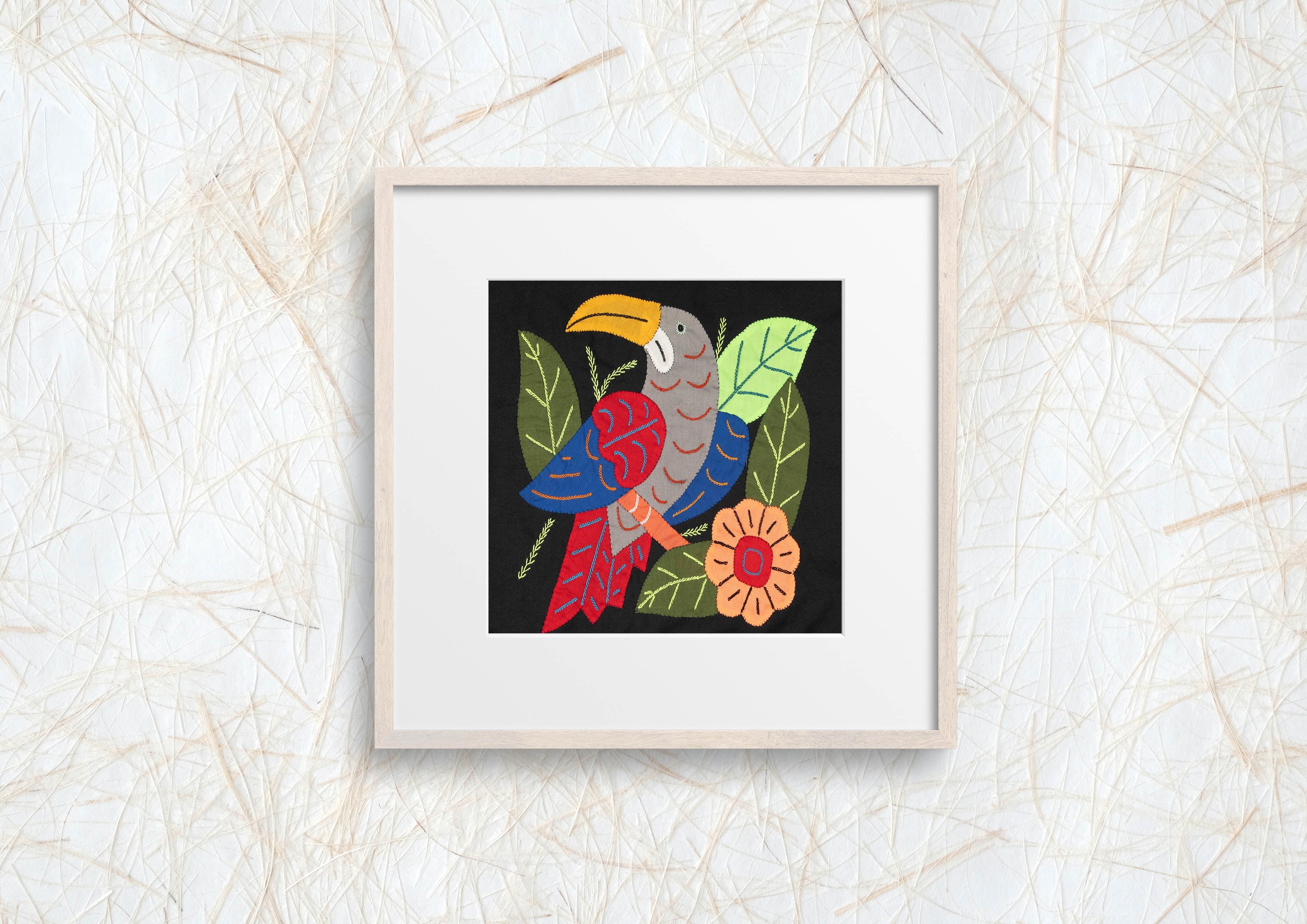 Multi-Color Toucan Bird Red And Gray Molita