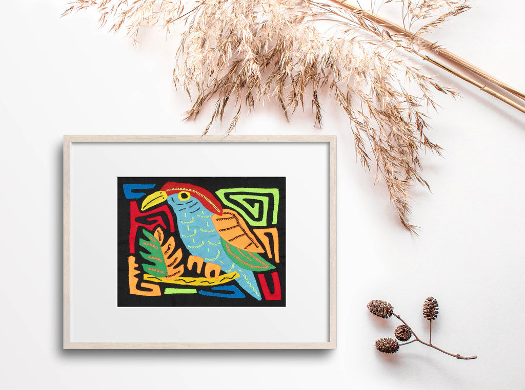 Multicolor Orange Red And Blue Bird Molita
