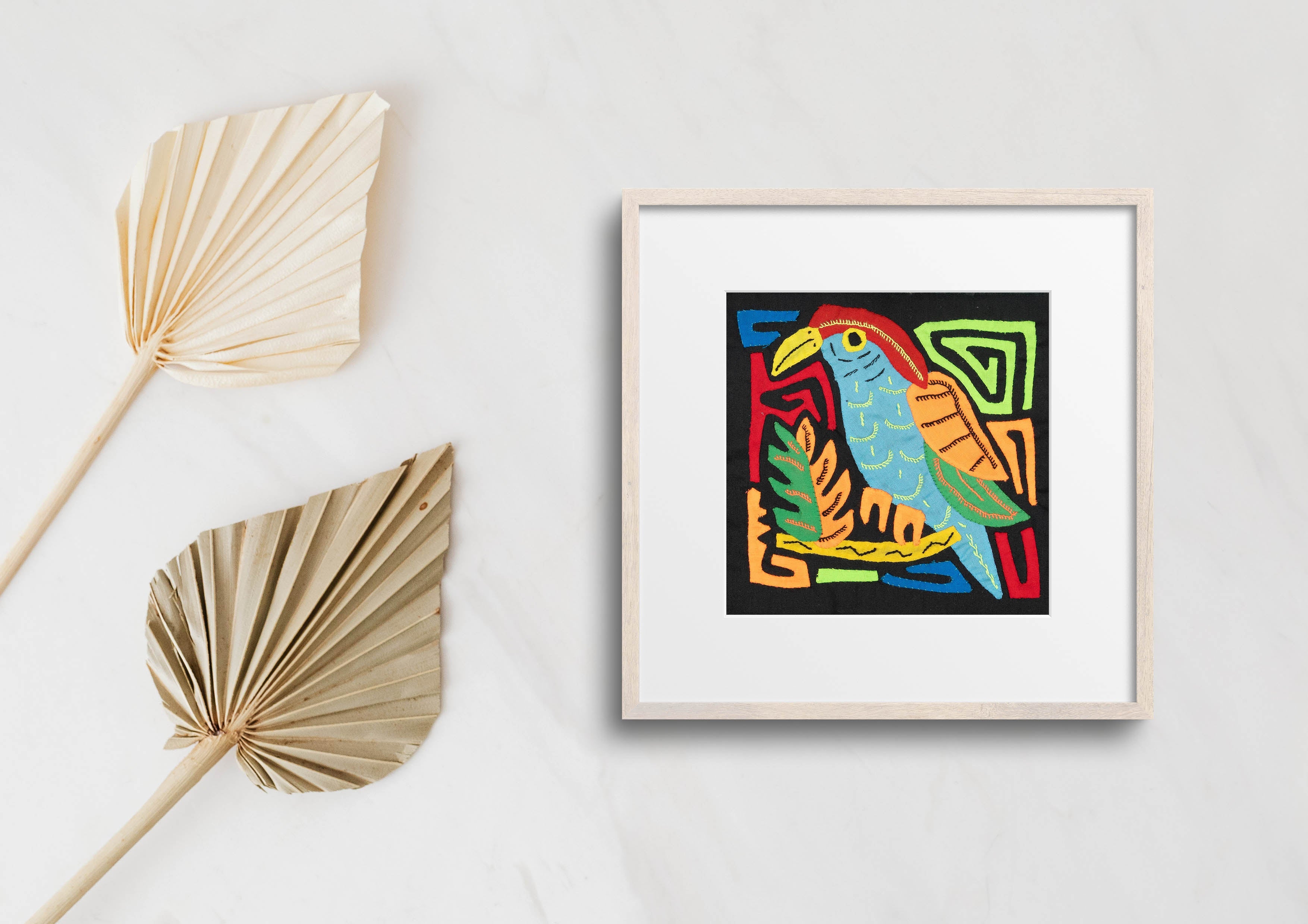Multicolor Orange Red And Blue Bird Molita