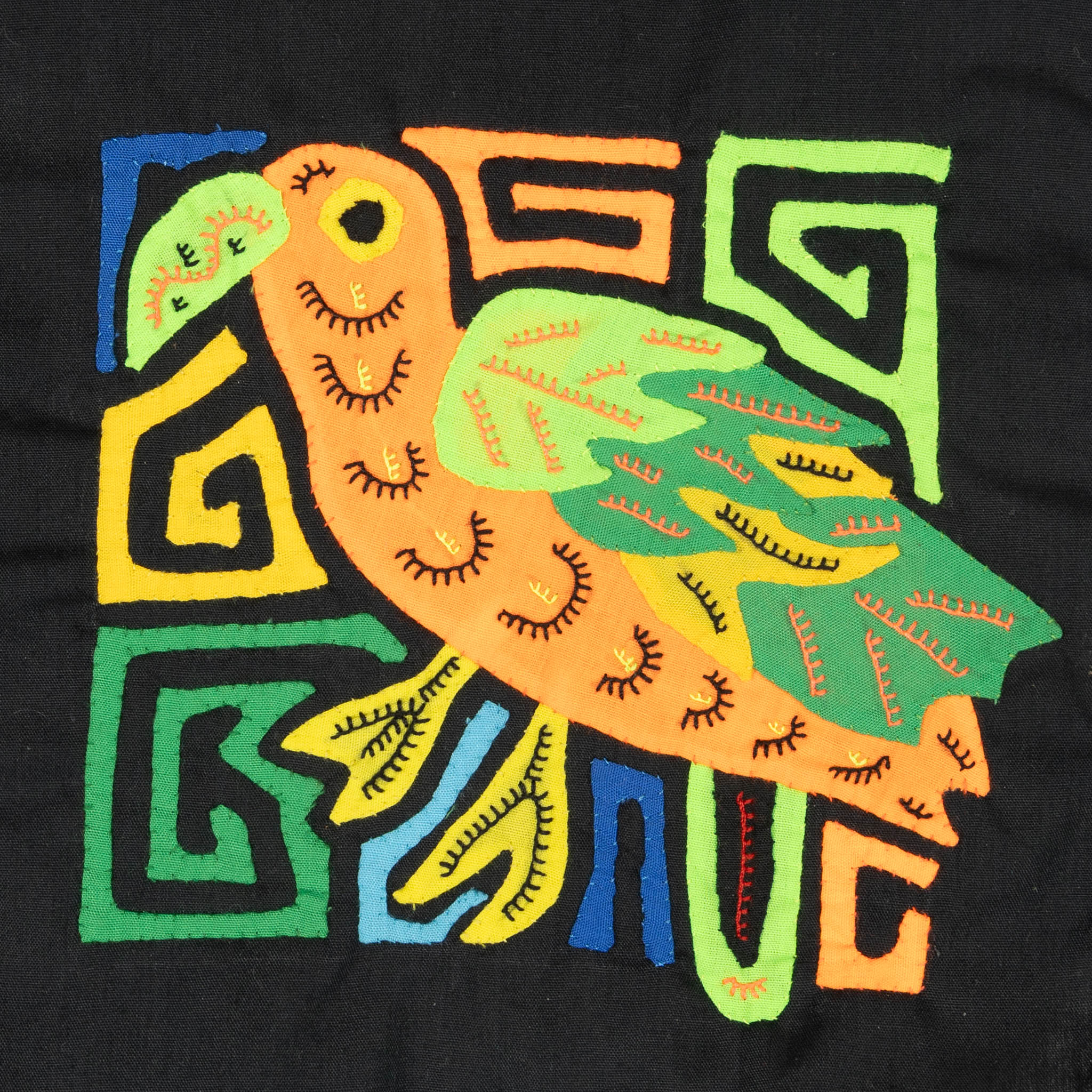 Multicolor Green And Orange Bird Molita