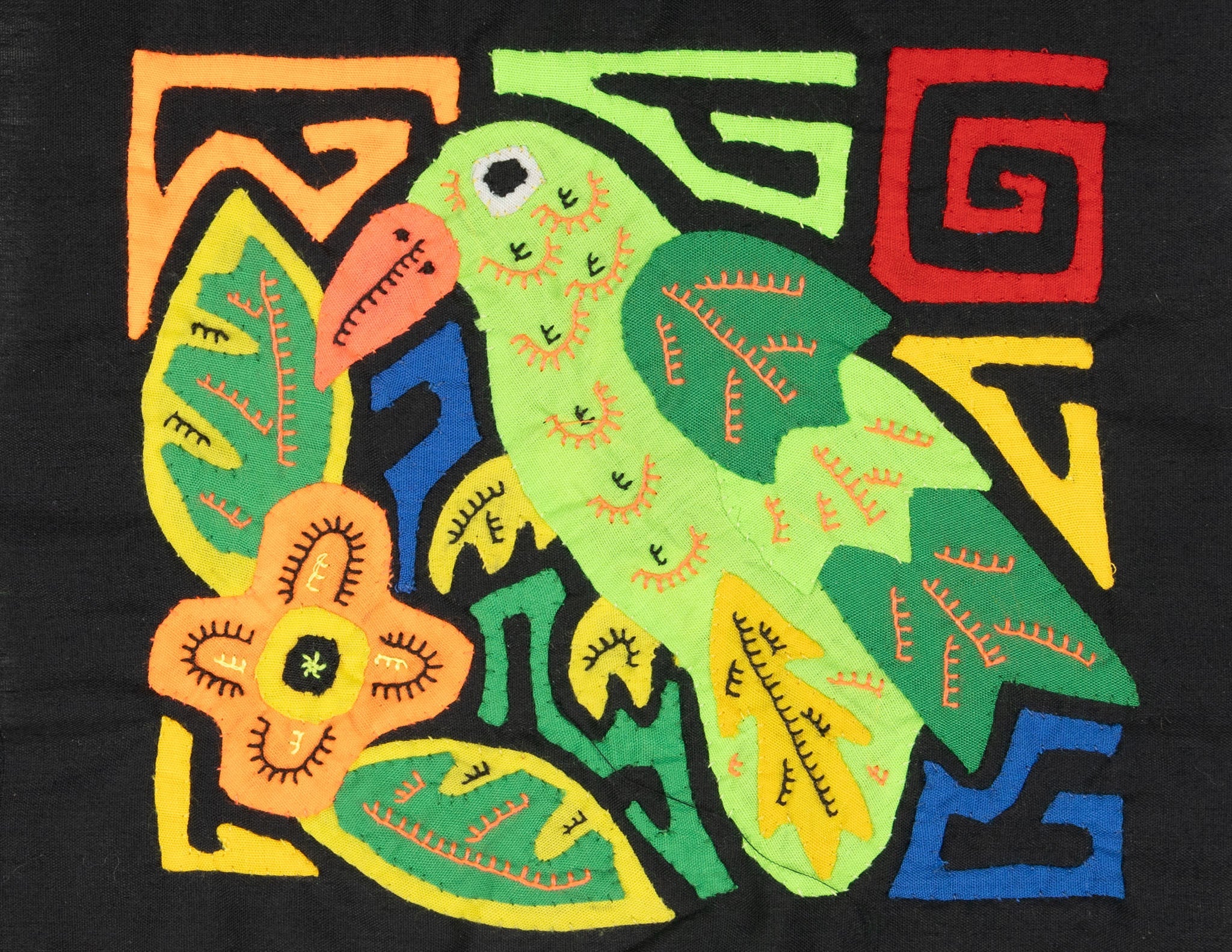 Multicolor Green And Orange Bird Molita