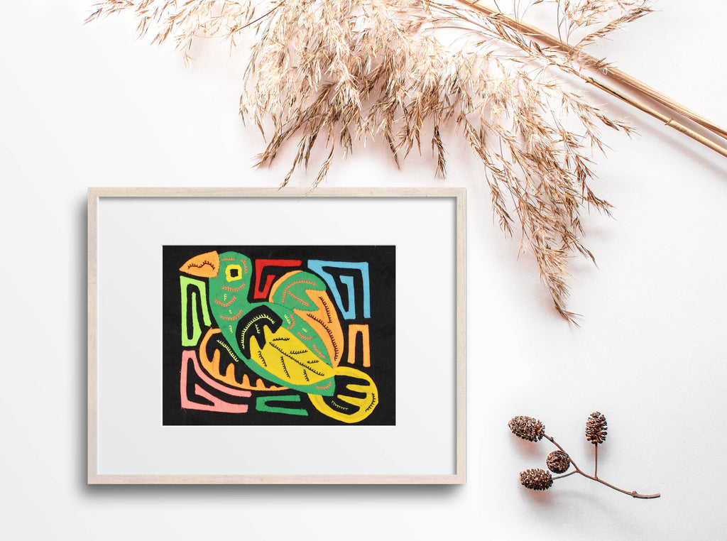 Multicolor Green Orange And Yellow Bird Molita