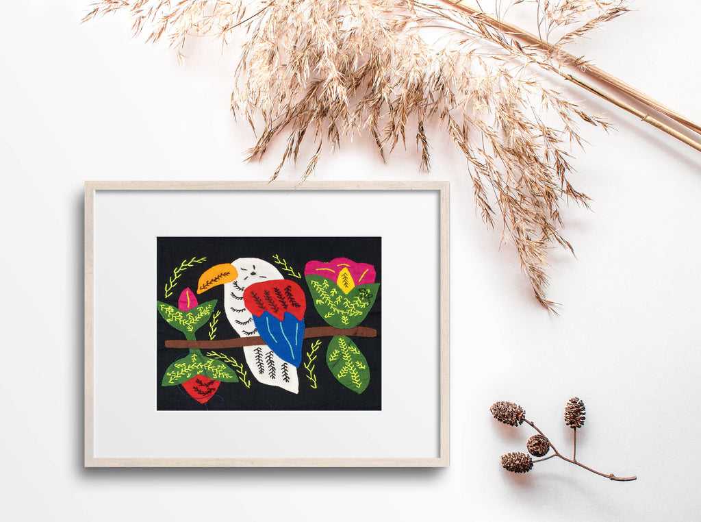 Multicolor White Red And Blue Bird Molita