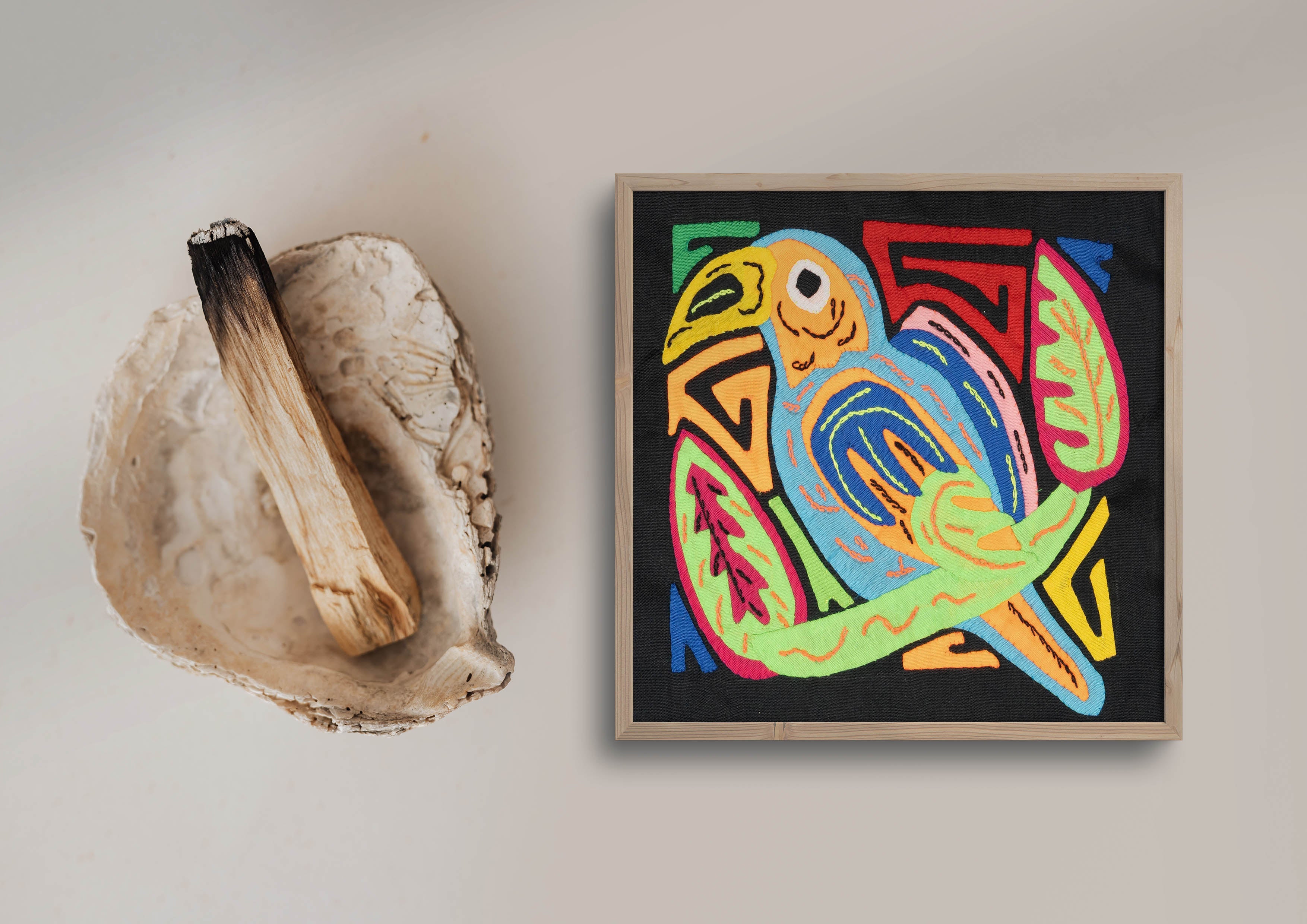 Multicolor Orange Red And Blue Bird Molita